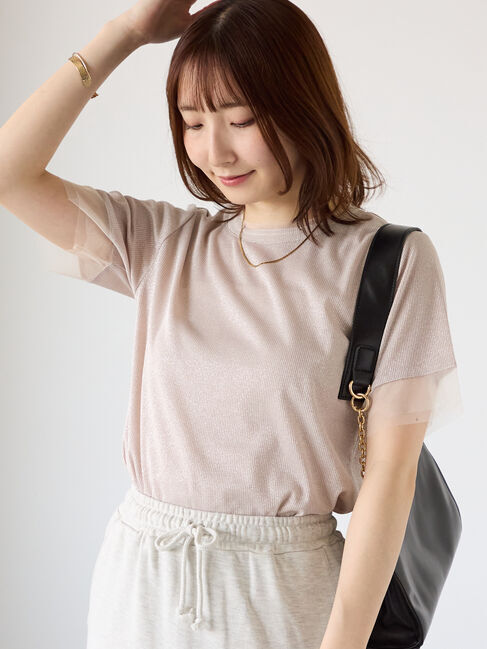 Te chichi TERRASSE「ラメテレコチュール切替トップス」|その他|