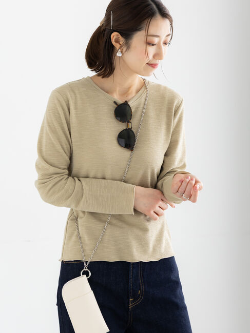 Te chichi「スラブ天竺プルオーバー」|Tシャツ・カットソー|オリーブ