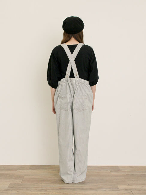 Samansa Mos2「刺繍デニム/ヒッコリーサロペットパンツ」|その他|