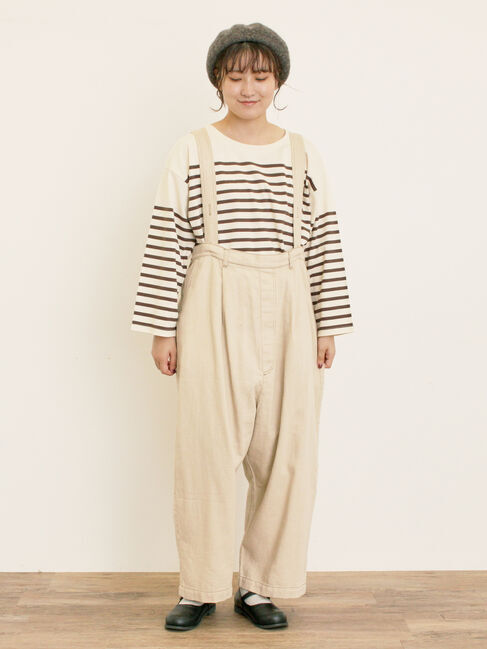 Samansa Mos2「デニム/ツイルサスペンダー付きパンツ」|その他|