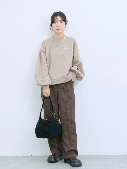 Samansa Mos2 blue「ラメ裏毛プルオーバー」|Tシャツ・カットソー|