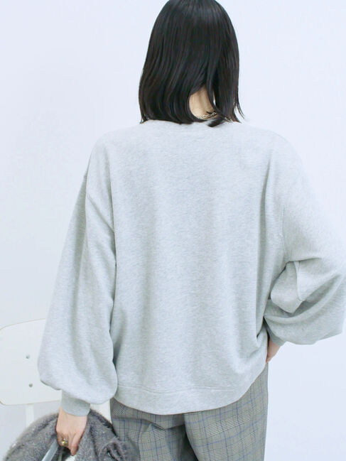 Samansa Mos2 blue「ラメ裏毛プルオーバー」|Tシャツ・カットソー|