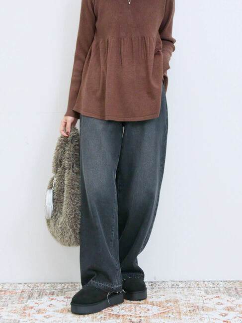 Samansa Mos2 blue「ストレートデニムパンツ」|その他|チャコールグレー