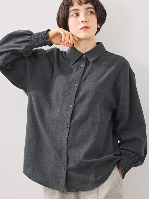 SM2「アソート袖口シャーリングブラウス」|シャツ・ブラウス|チャコールグレー