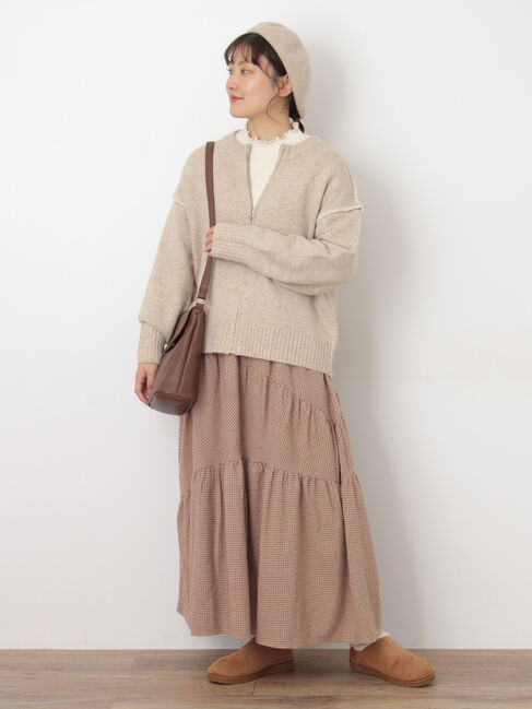 Samansa Mos2「チェック柄変形ティアードスカート」|スカート|