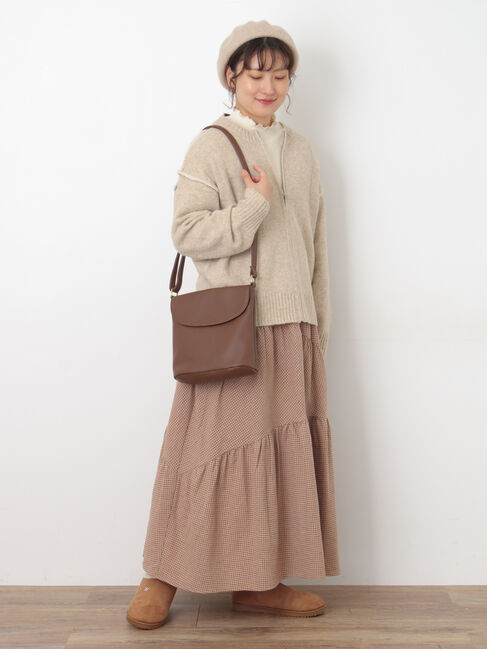 Samansa Mos2「チェック柄変形ティアードスカート」|スカート|