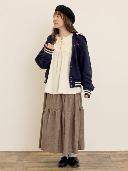 Samansa Mos2「チェック柄変形ティアードスカート」|スカート|