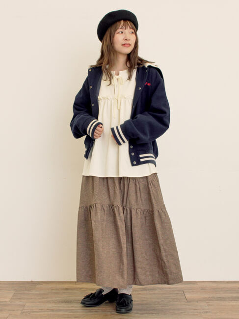 Samansa Mos2「チェック柄変形ティアードスカート」|スカート|