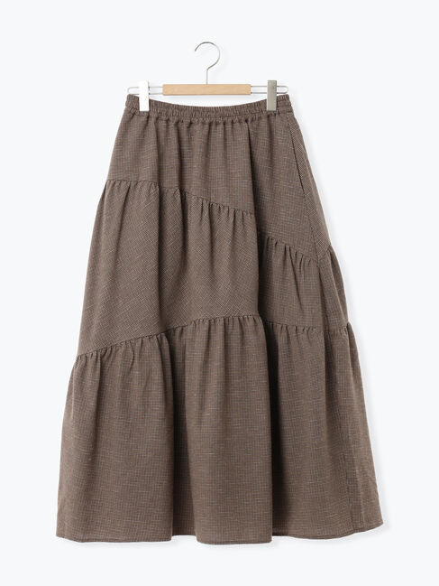 Samansa Mos2「チェック柄変形ティアードスカート」|スカート|