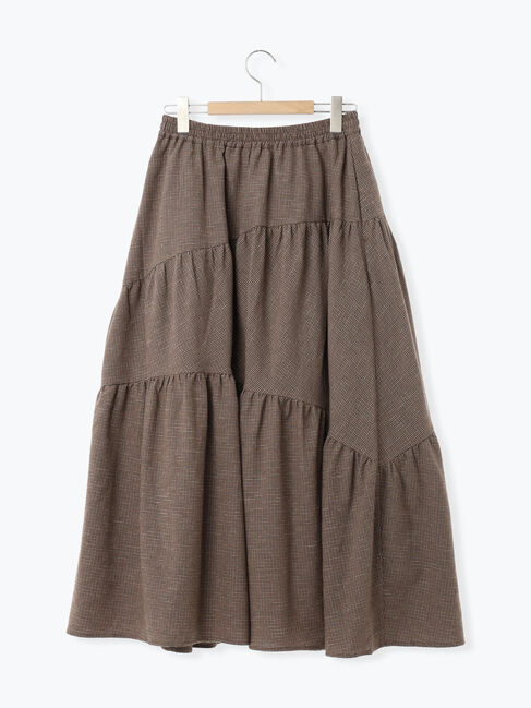 Samansa Mos2「チェック柄変形ティアードスカート」|スカート|