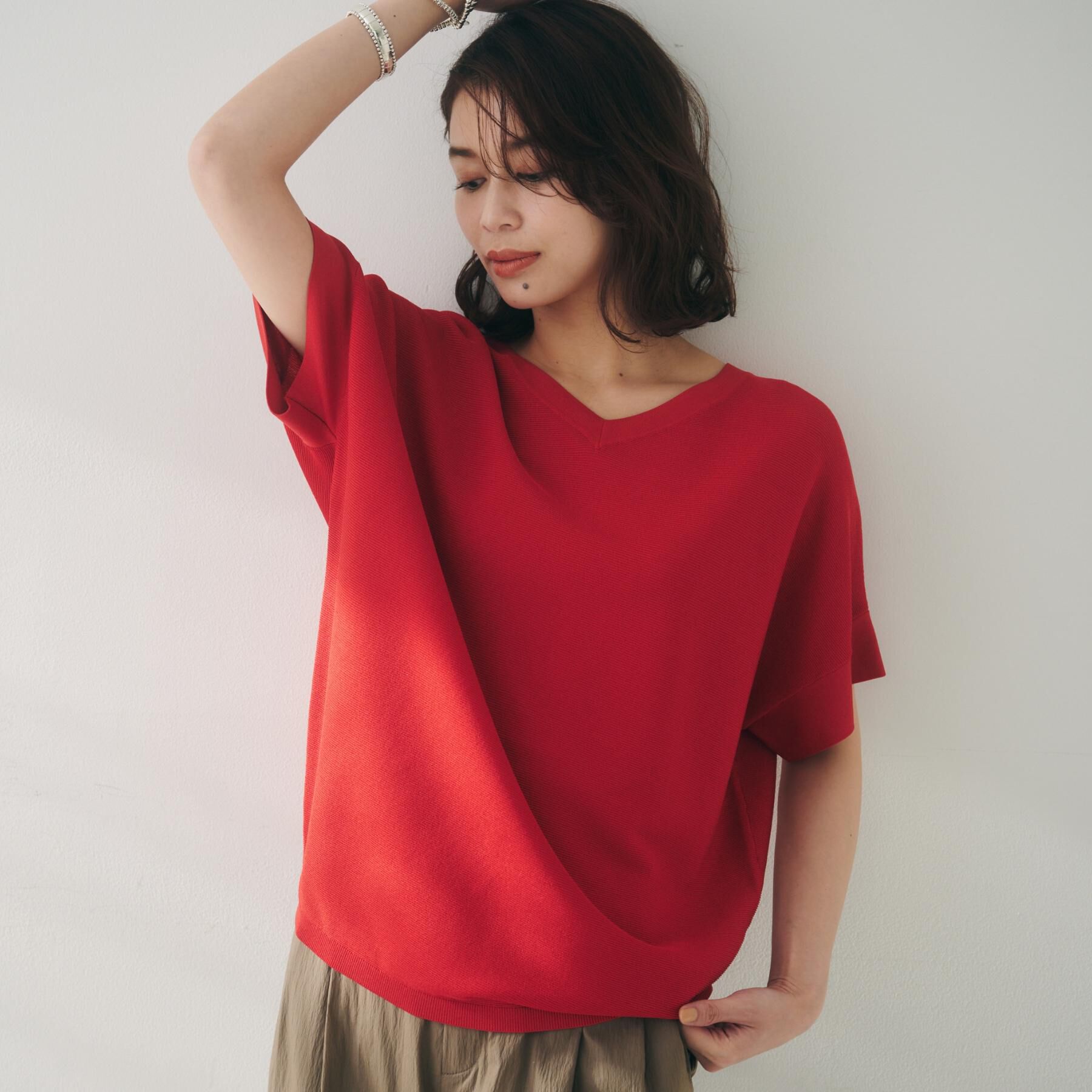 UNTITLED「【12色展開/体型カバー/2way】バウンドスリーブニット」|ニット・セーター|