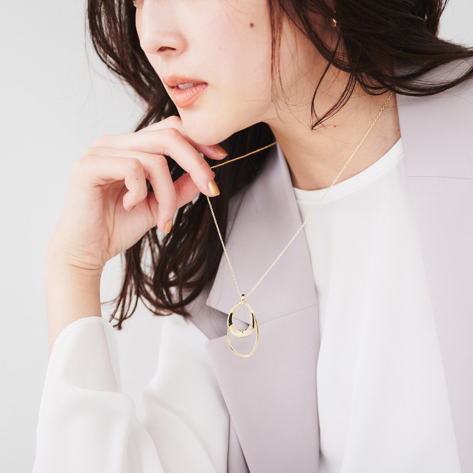 UNTITLED「【追加】ライトダブルリングネックレス」|ネックレス|