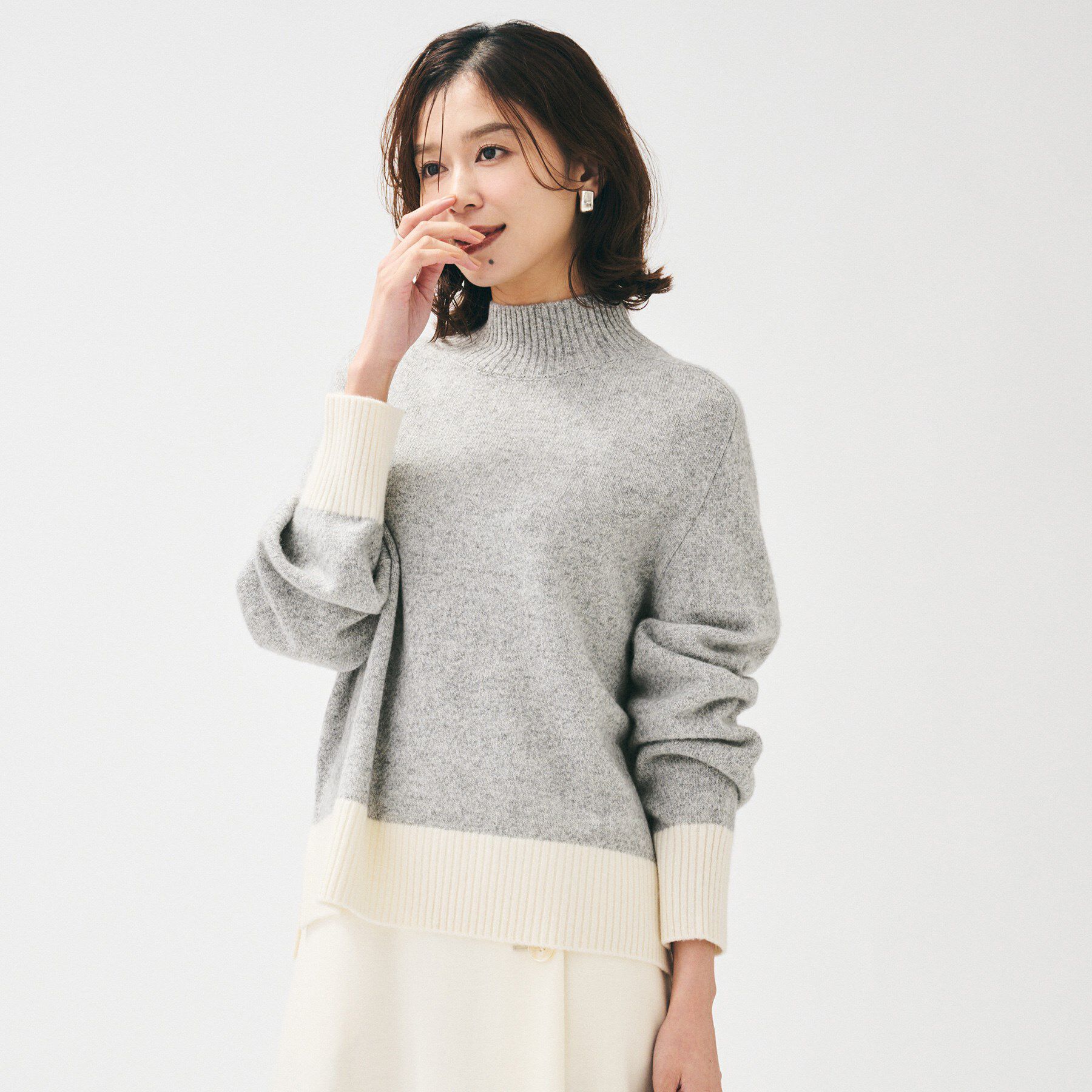 UNTITLED「【8色展開/洗える】ウールカシミヤ ハイネックニット」|ニット・セーター|