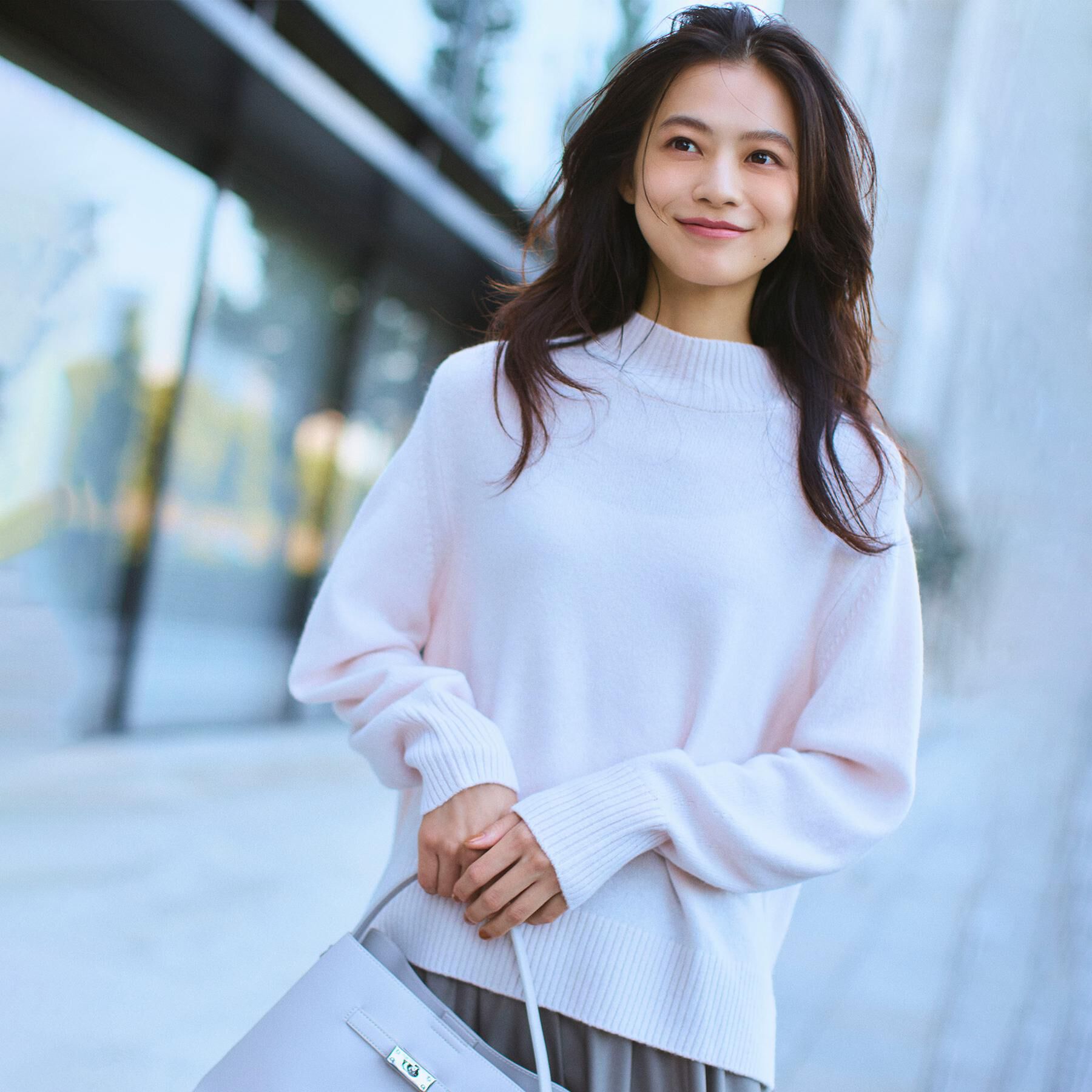 UNTITLED「【8色展開/洗える】ウールカシミヤ ハイネックニット」|ニット・セーター|ライトピンク(070