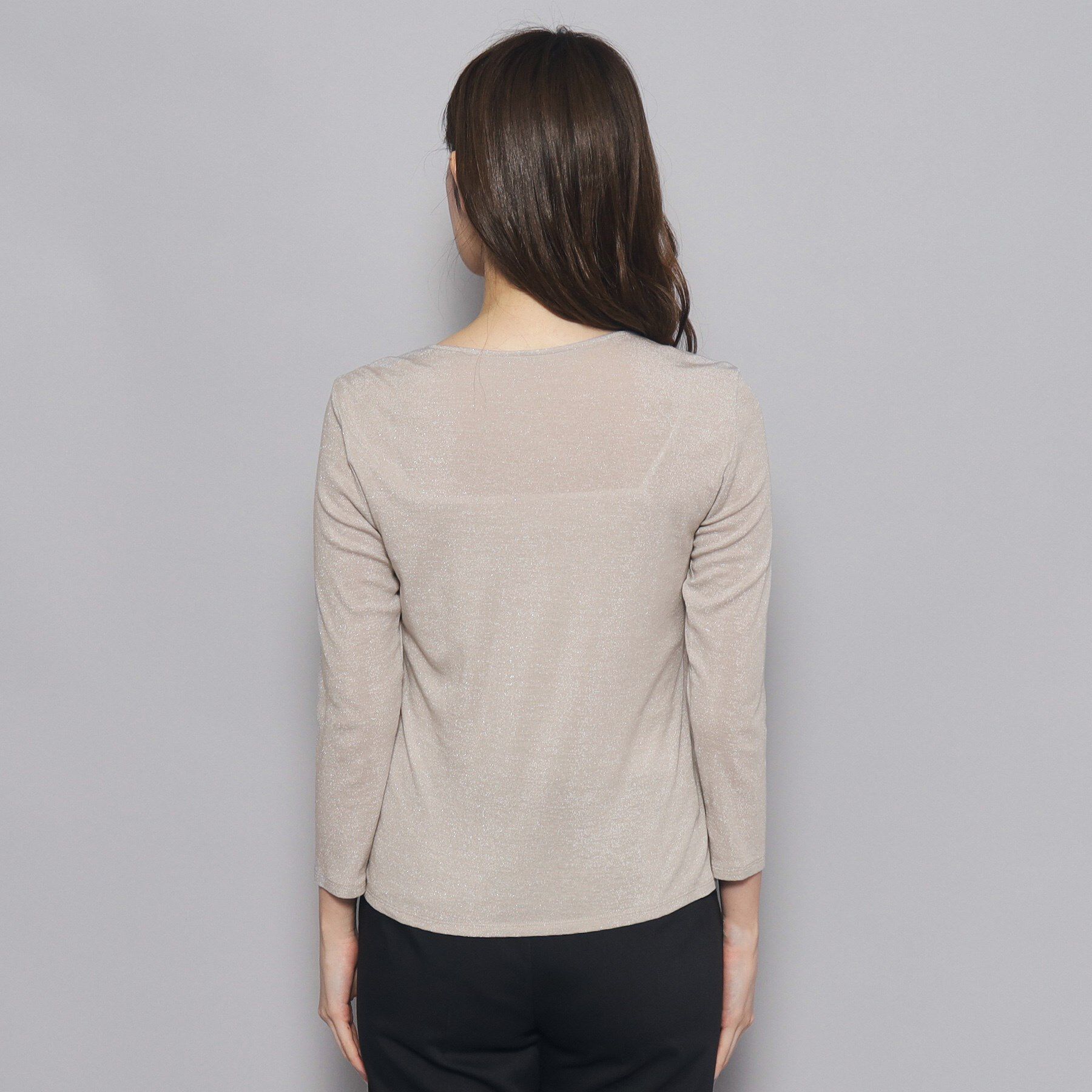 COUP DE CHANCE「【洗える／日本製／ラメ入り】上品ラウンドネックプルオーバー」|Tシャツ・カットソー|