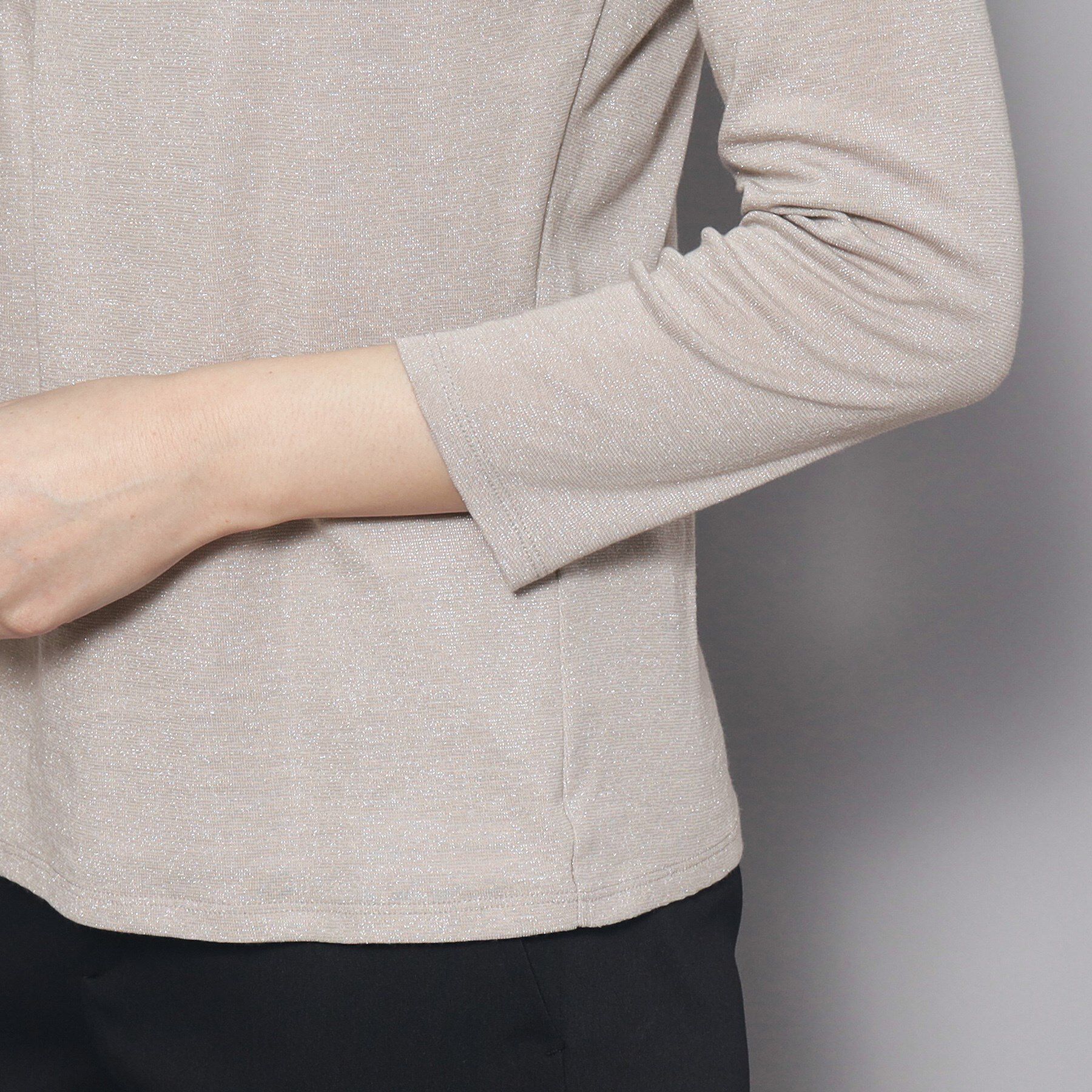 COUP DE CHANCE「【洗える／日本製／ラメ入り】上品ラウンドネックプルオーバー」|Tシャツ・カットソー|