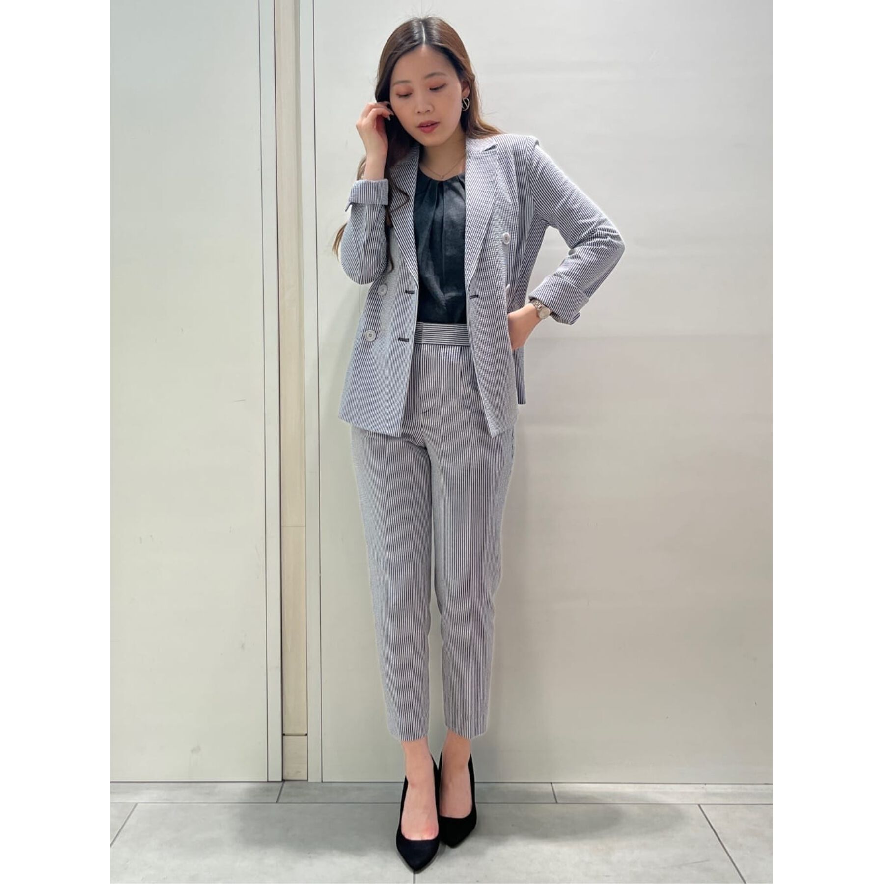 COUP DE CHANCE「【洗える／日本製／ラメ入り】上品ラウンドネックプルオーバー」|Tシャツ・カットソー|