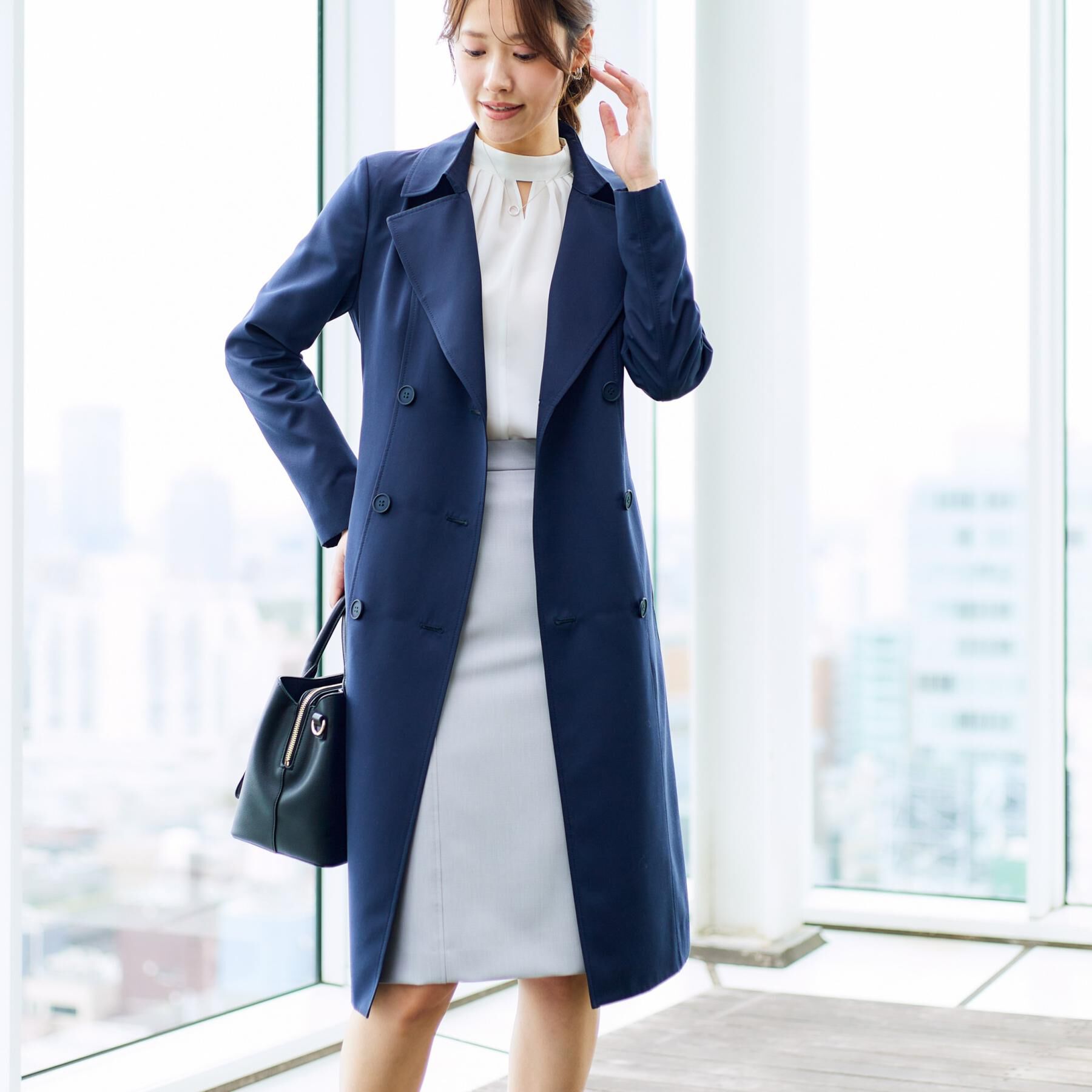 COUP DE CHANCE「【撥水／細見えシルエット】きれいめトレンチコート」|トレンチコート|