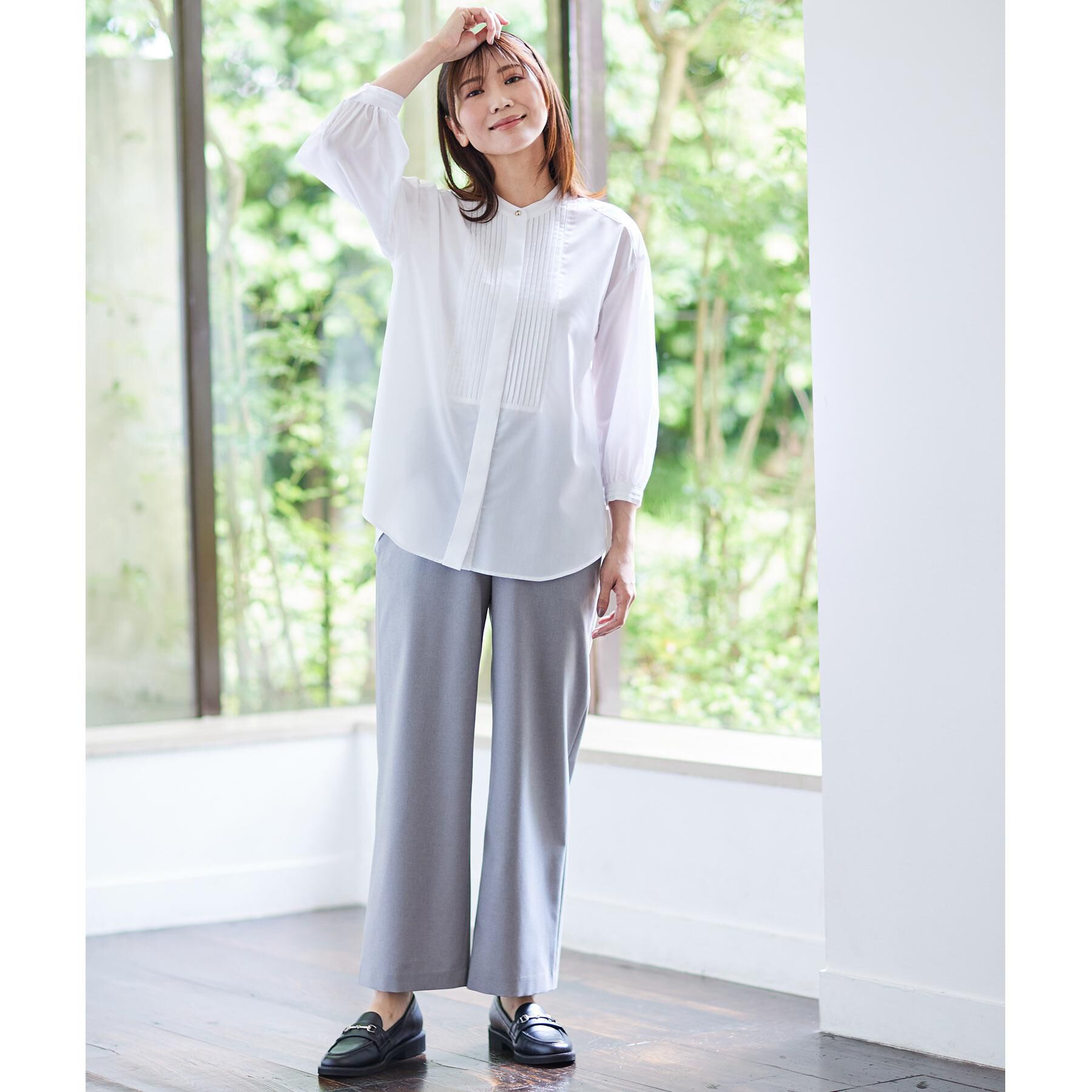 Reflect「【撥水加工で裾が汚れにくい◎／ウエスト総ゴム】ワイドストレートパンツ」|その他|