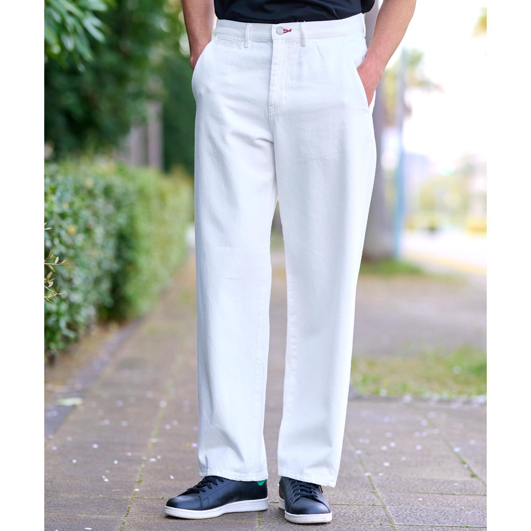 DRESSTERIOR「CONEデニム ワイドパンツ」|デニム|ホワイト(001)