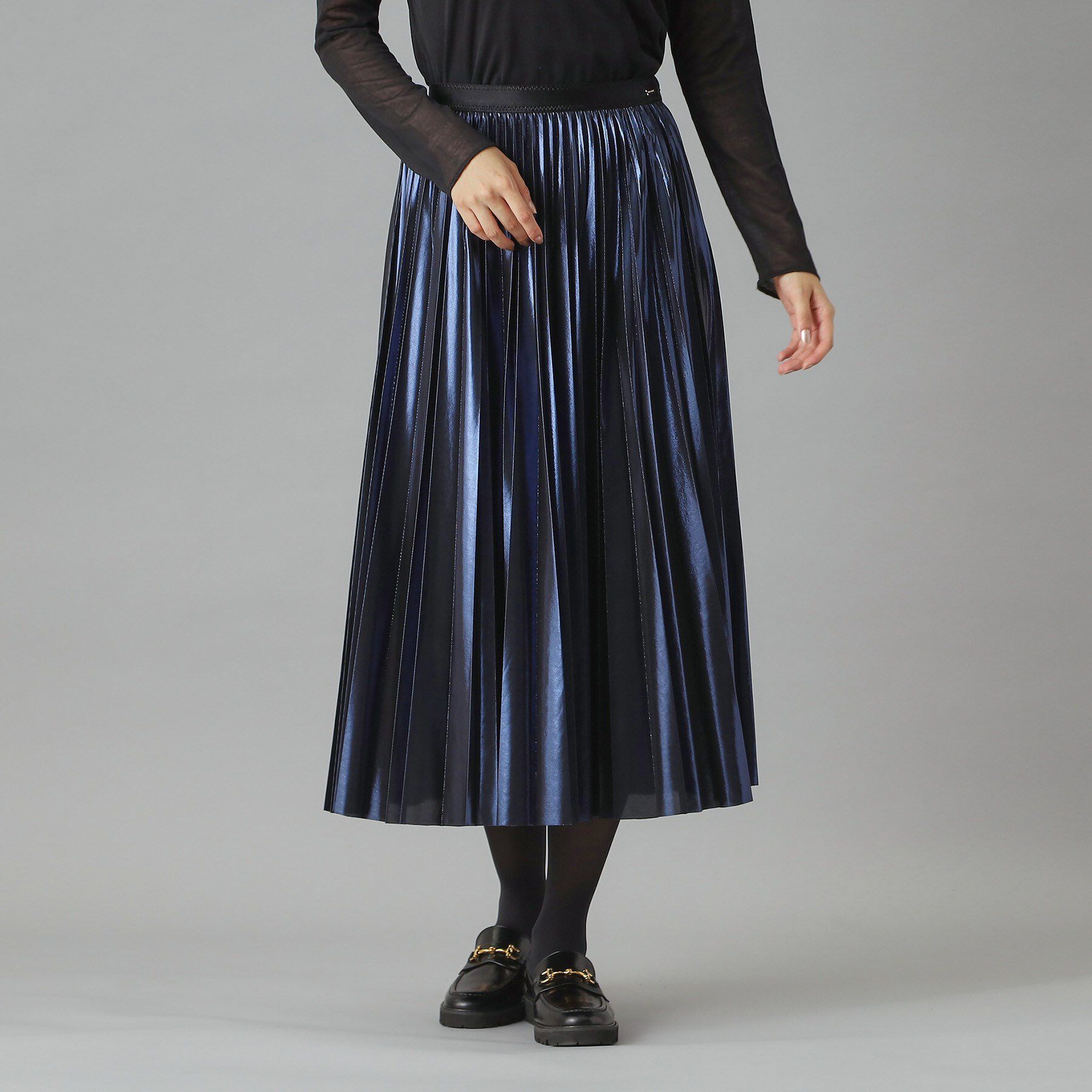 DRESSTERIOR「【洗える/ストレッチ性/オンオフ】箔プリントプリーツスカート」|スカート|