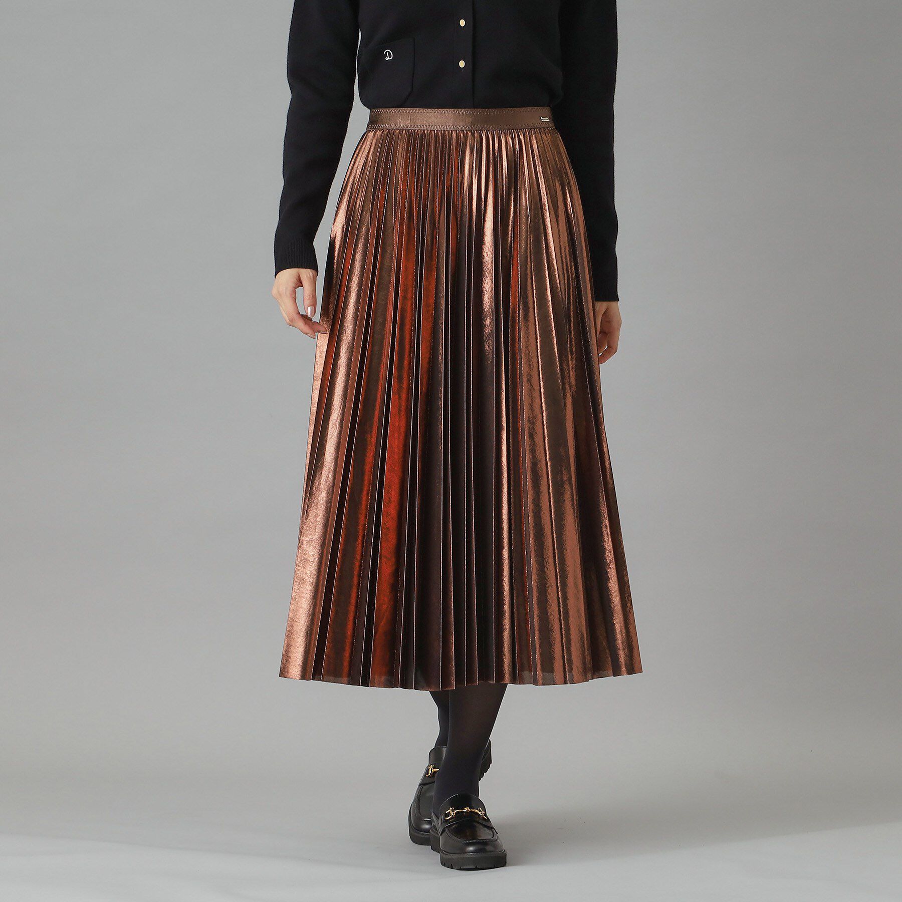 DRESSTERIOR「【洗える/ストレッチ性/オンオフ】箔プリントプリーツスカート」|スカート|