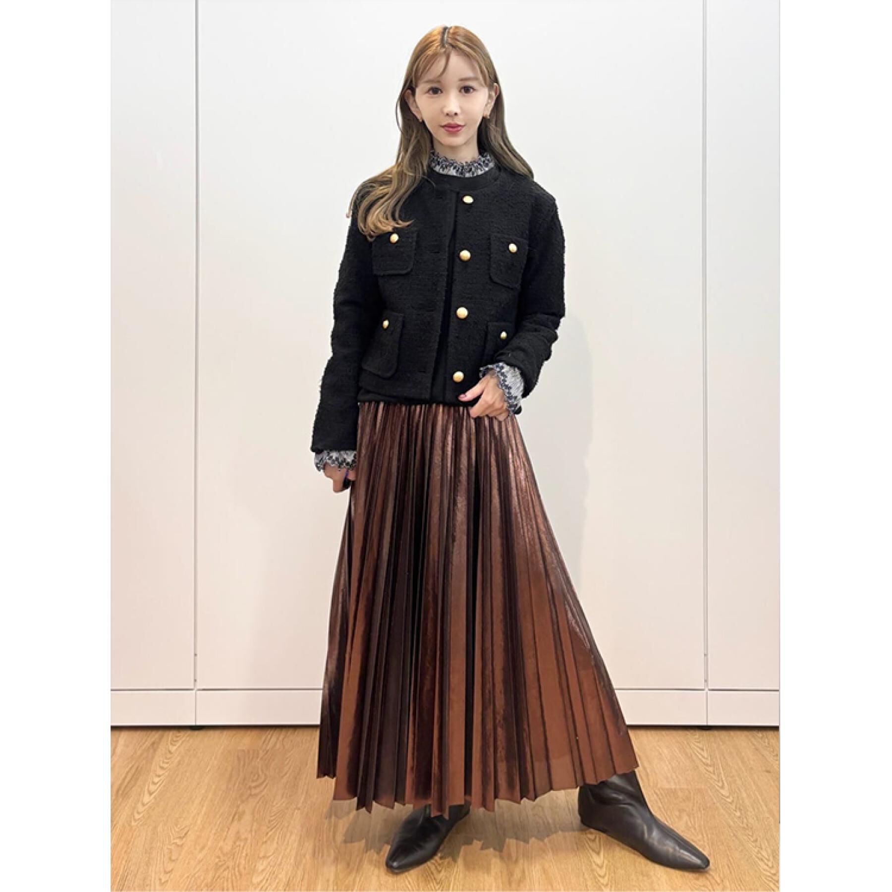 DRESSTERIOR「【洗える/ストレッチ性/オンオフ】箔プリントプリーツスカート」|スカート|