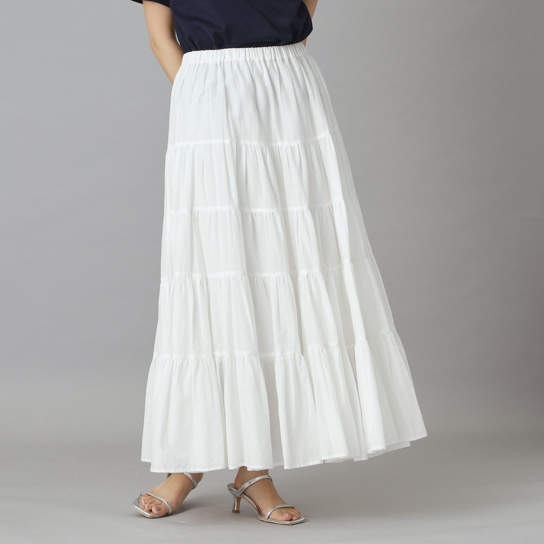 DRESSTERIOR「コットンボイルティアードスカート」|スカート|