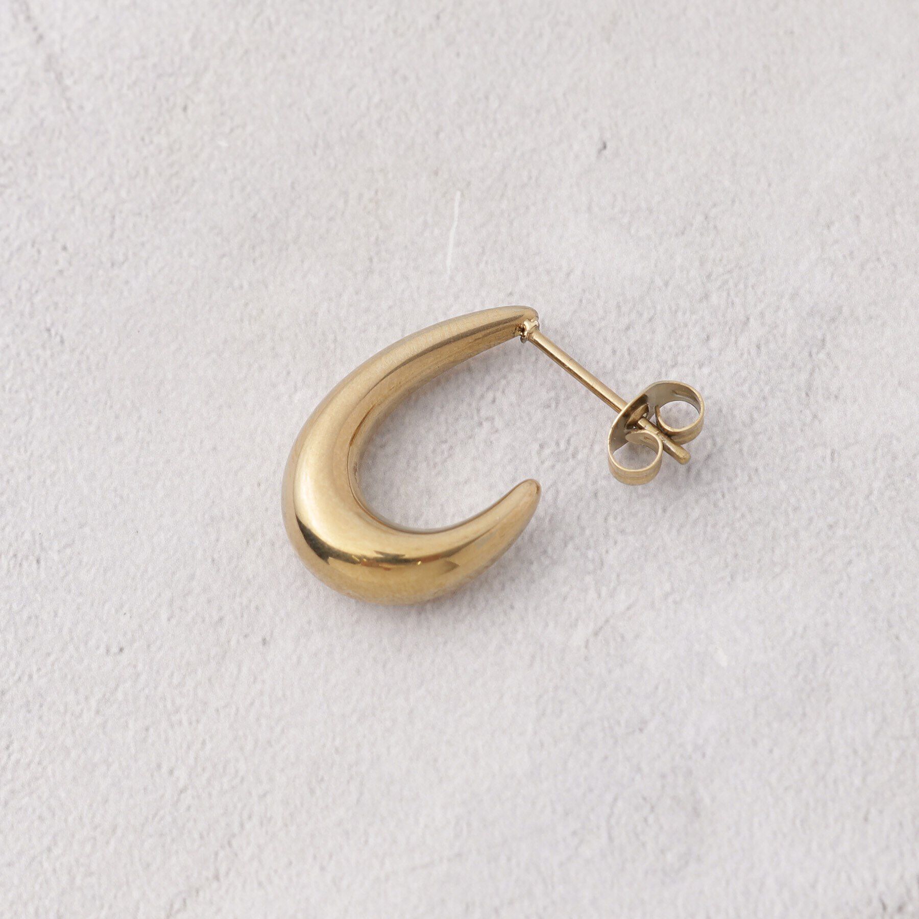 grove「【ステンレス】メタルオーバルピアス」|ピアス|