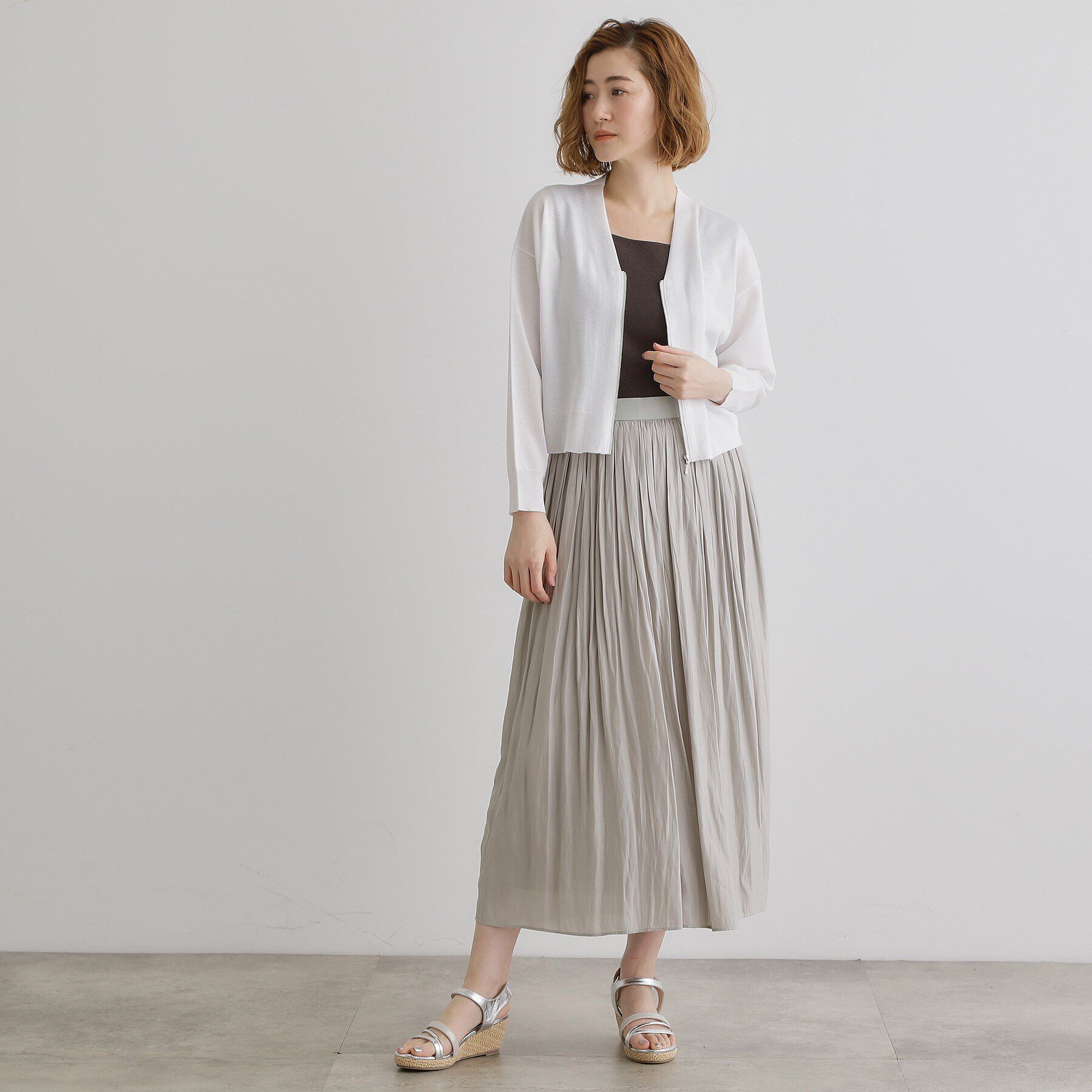 grove「【ラフにもキレイにも、着回し力◎】2WAYスクエアニットタンク」|キャミソール|