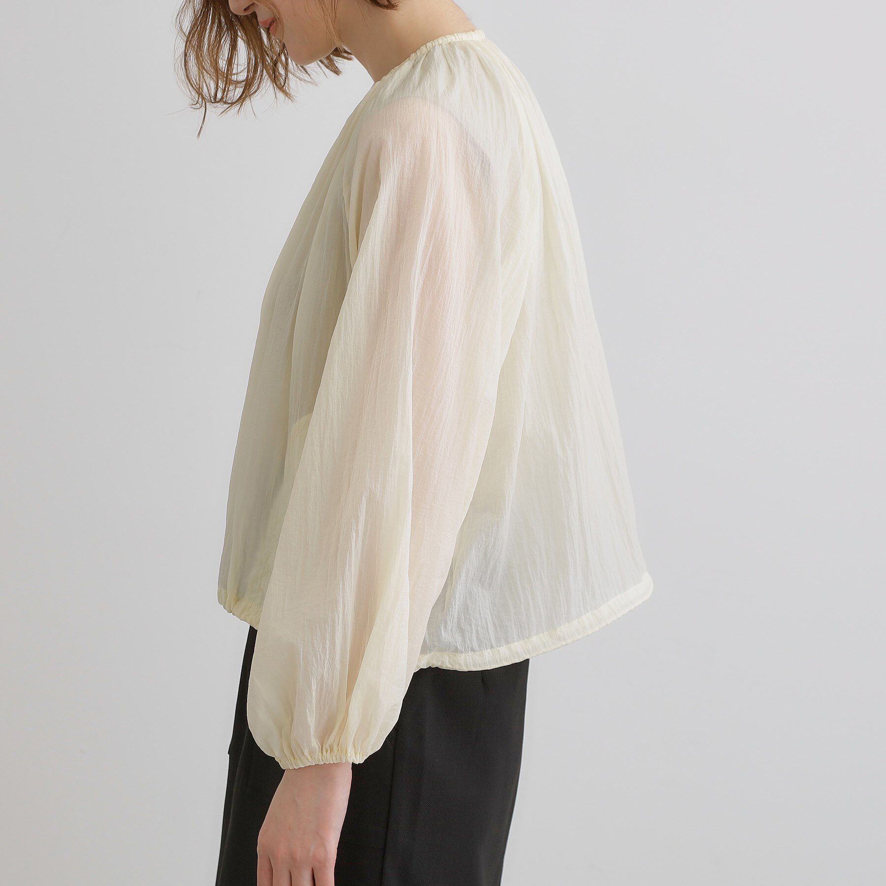 grove「【洗える】シアーナイロンギャザーブルゾン」|ブルゾン・スタジャン|