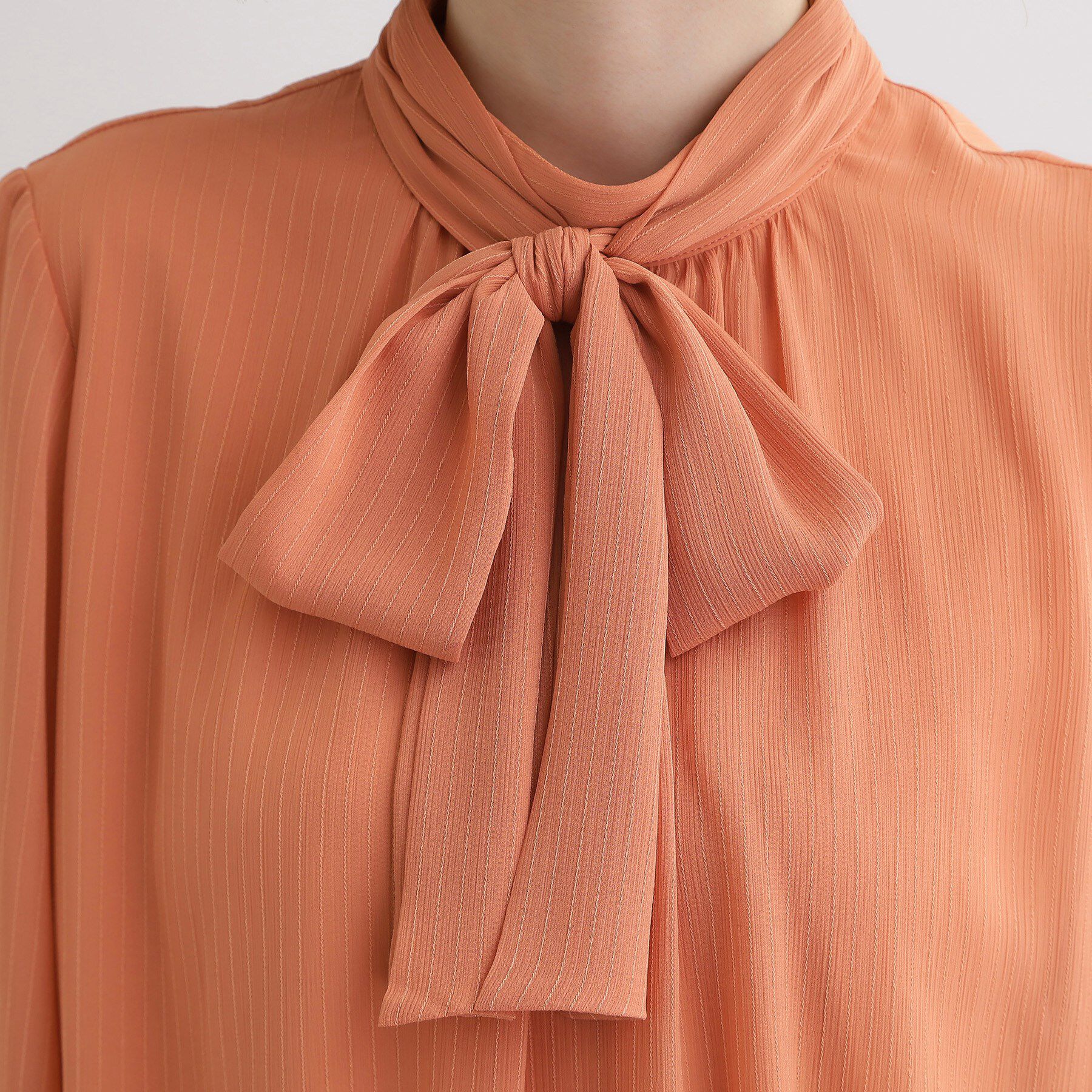 grove「シアーストライプボウタイブラウス」|シャツ・ブラウス|