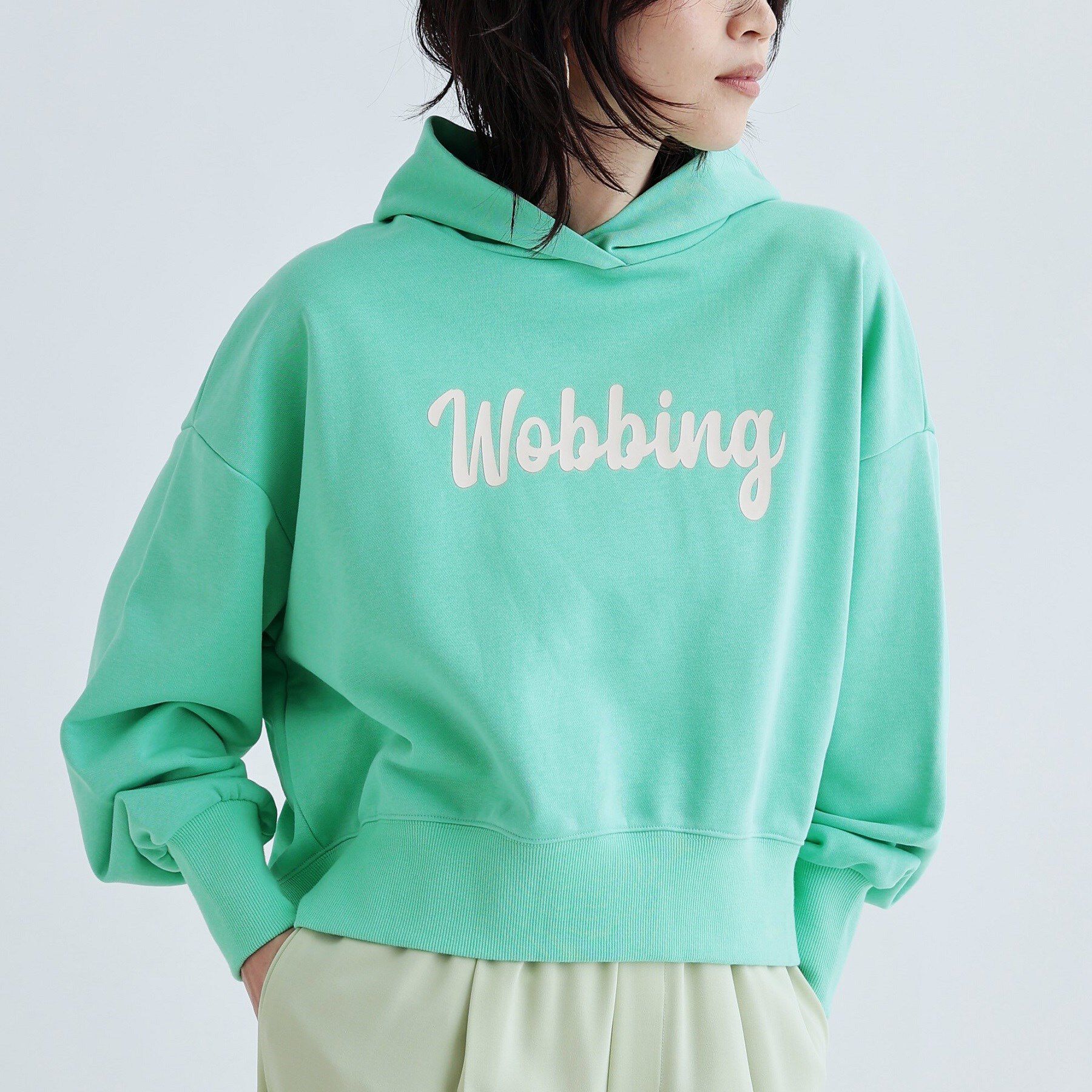 GALLEST「ドロップショルダーロゴ裏毛パーカ」|パーカー|ミントグリーン(02