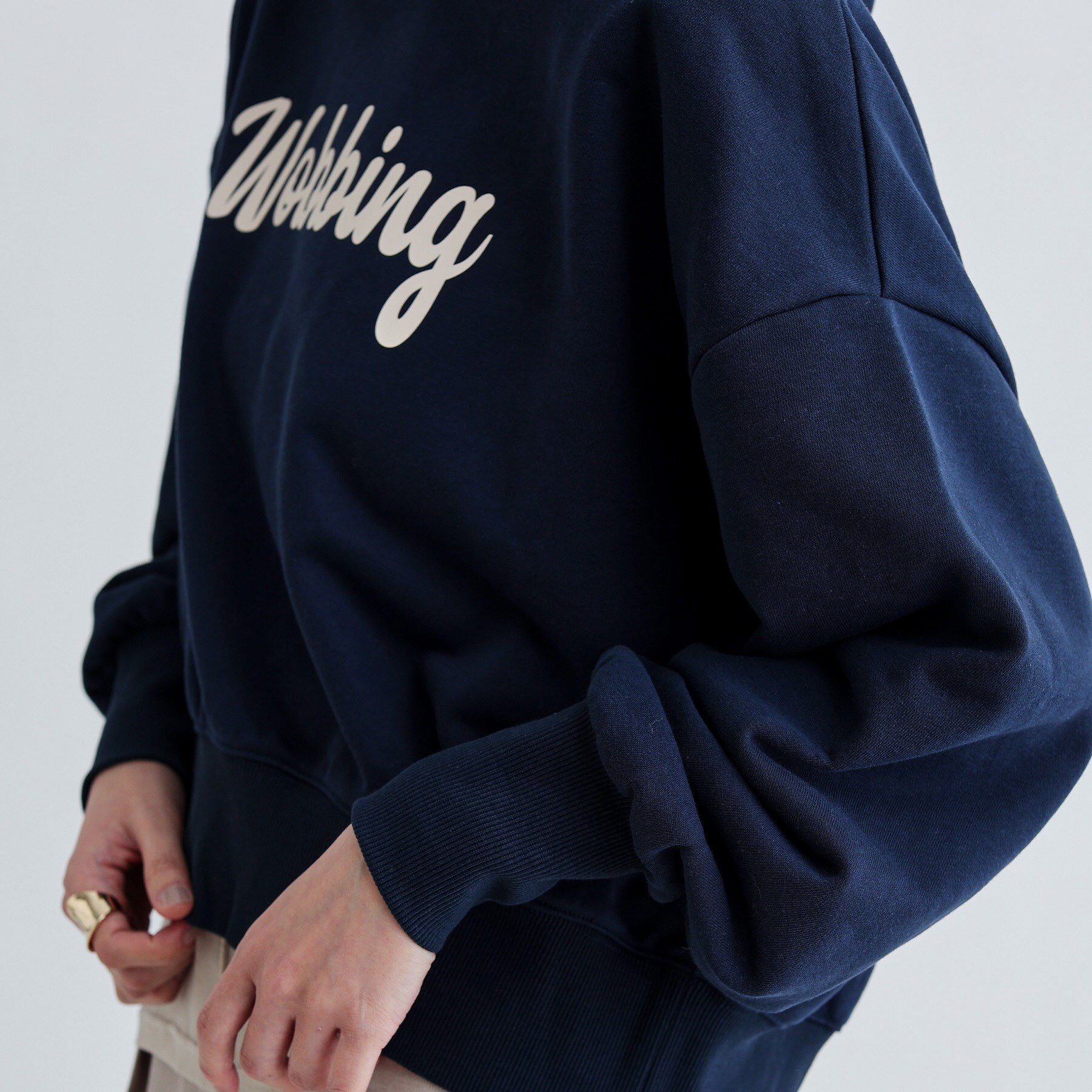 GALLEST「ドロップショルダーロゴ裏毛パーカ」|パーカー|ネイビー(094)