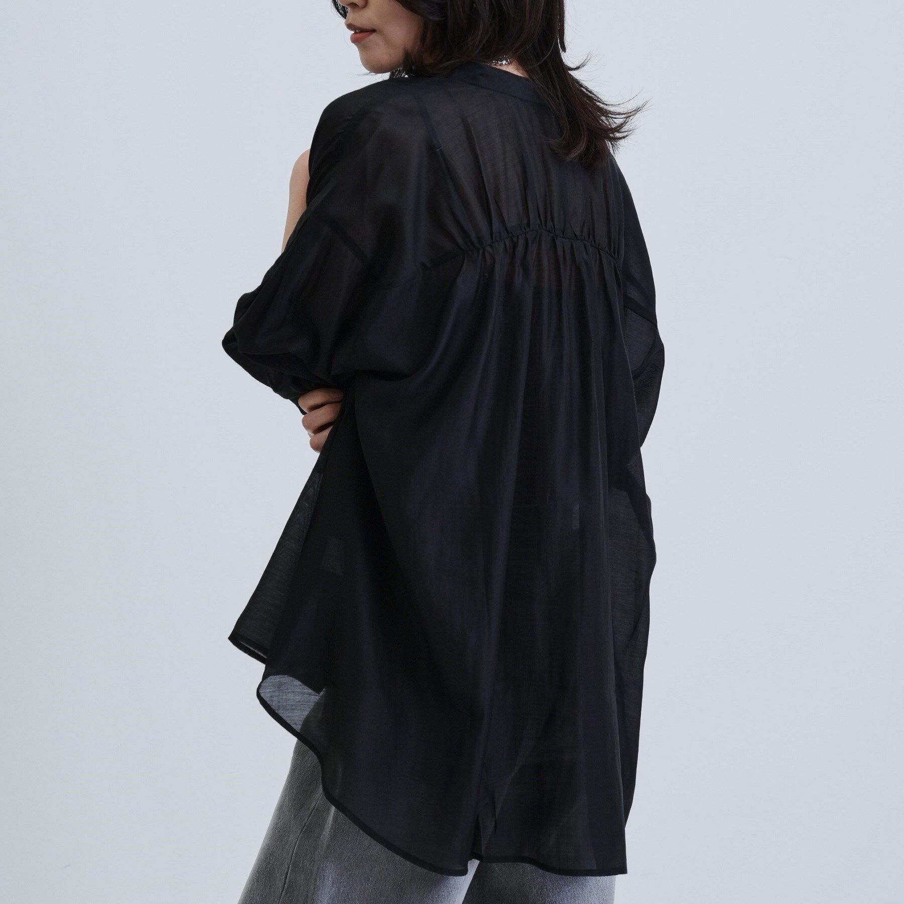 GALLEST「シアーローンミドル丈シャツ/シアーシャツ/シアートップス【洗える】」|シャツ・ブラウス|