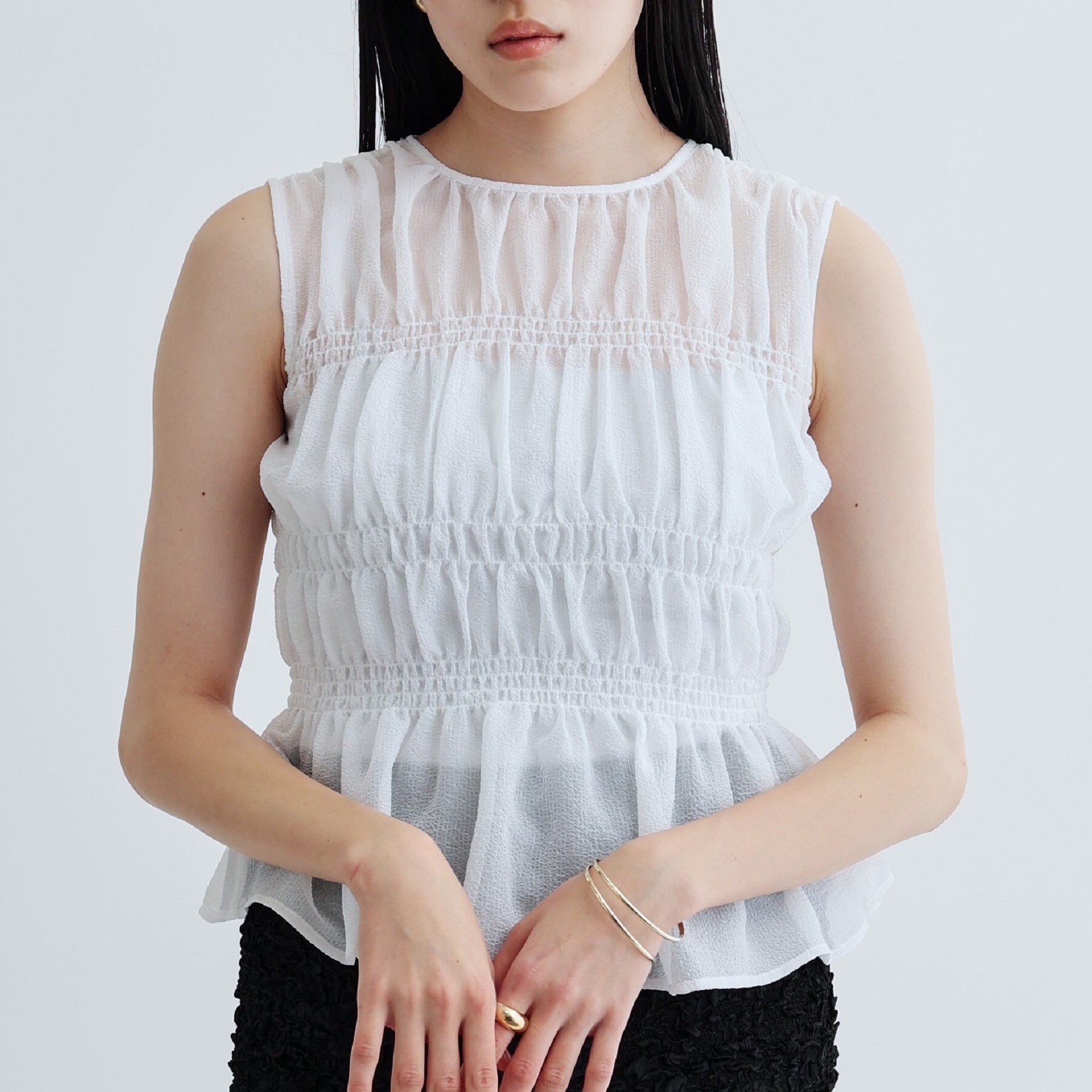 GALLEST「ワッシャーティアードブラウス」|シャツ・ブラウス|