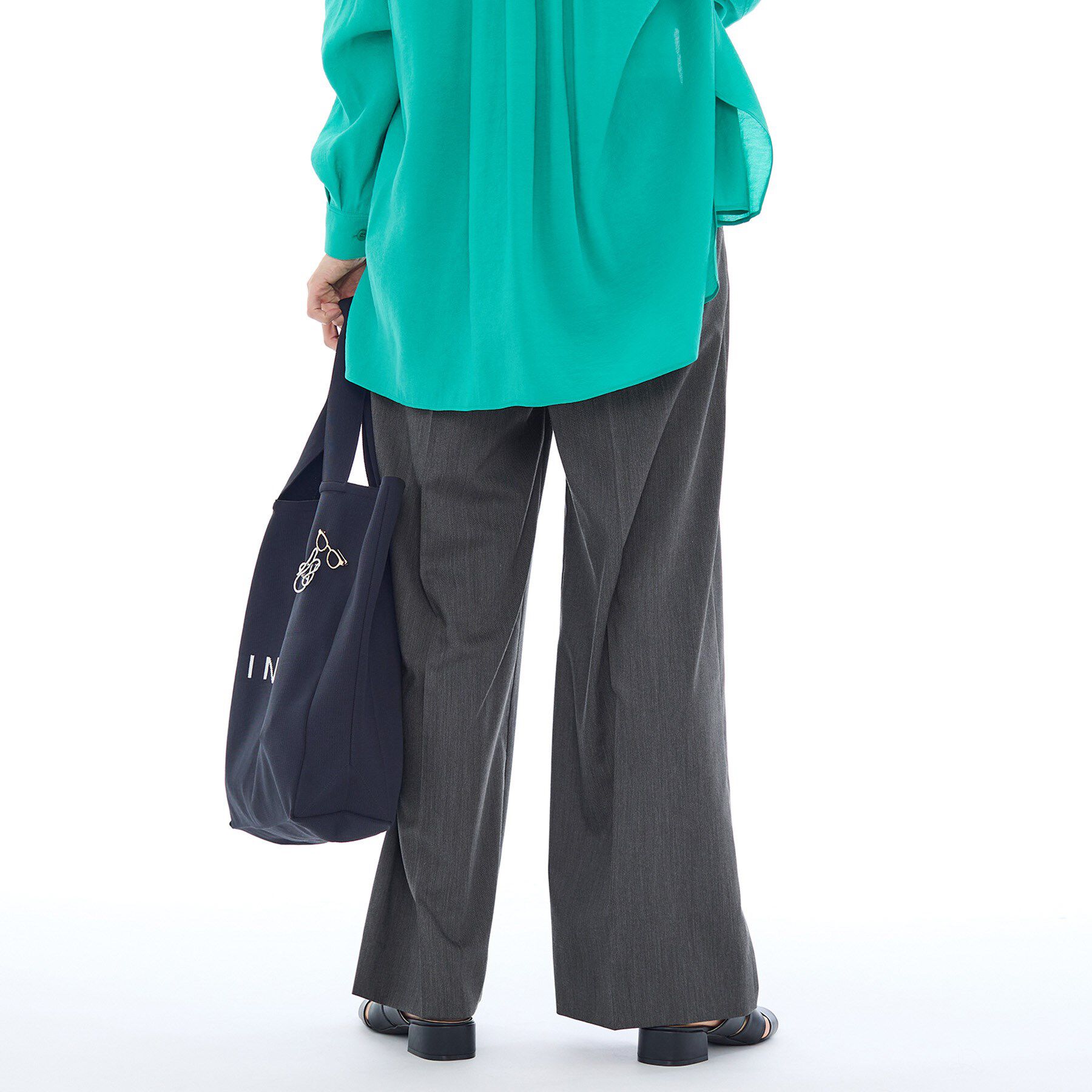 INDIVI「【ウール調素材】ベルトデザインワイドパンツ」|その他|