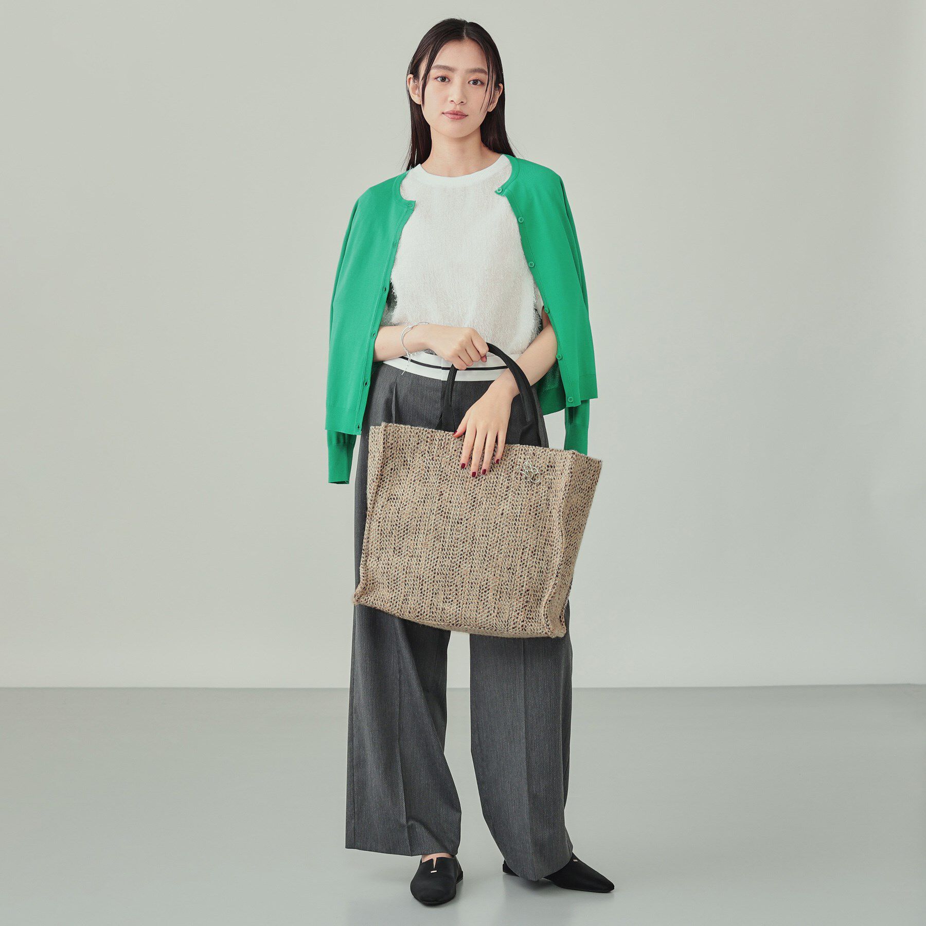 INDIVI「【選べる柄バリエ】スクエアトートバッグ」|トートバッグ|