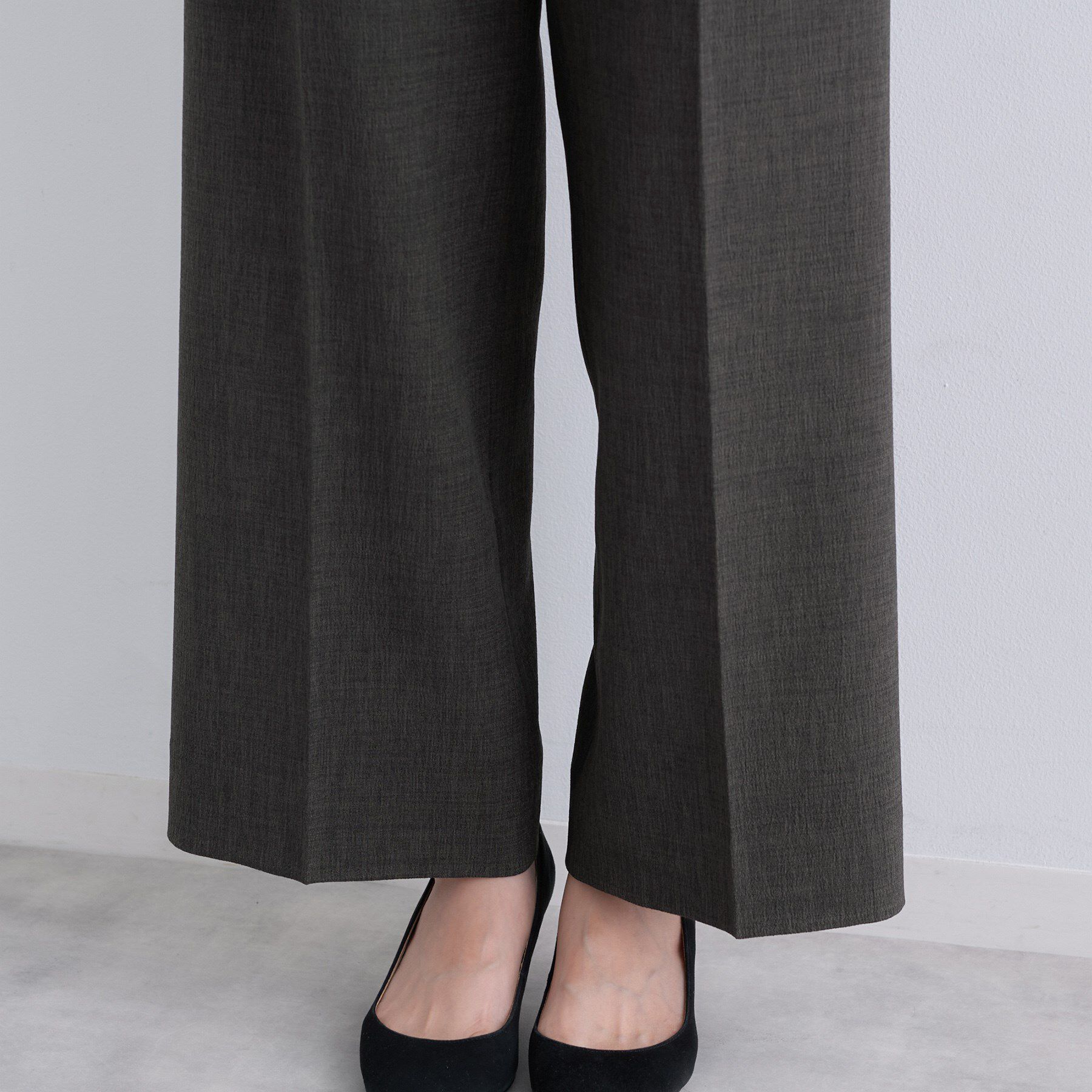 INDIVI「【洗える／セットアップ可能】凹凸ストレッチ素材ストレートパンツ」|その他|