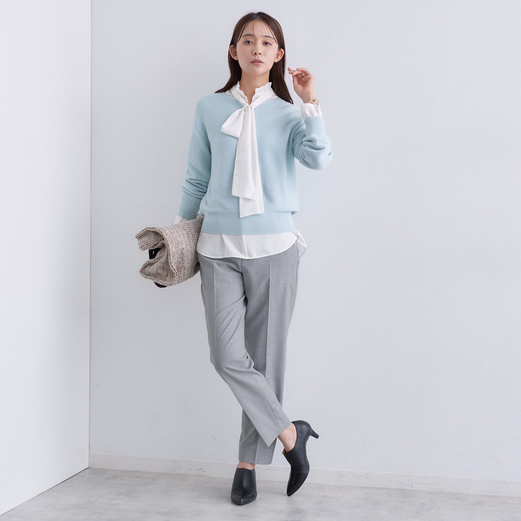 INDIVI「【褒められパンツ/ウール混】スティックパンツ」|その他|