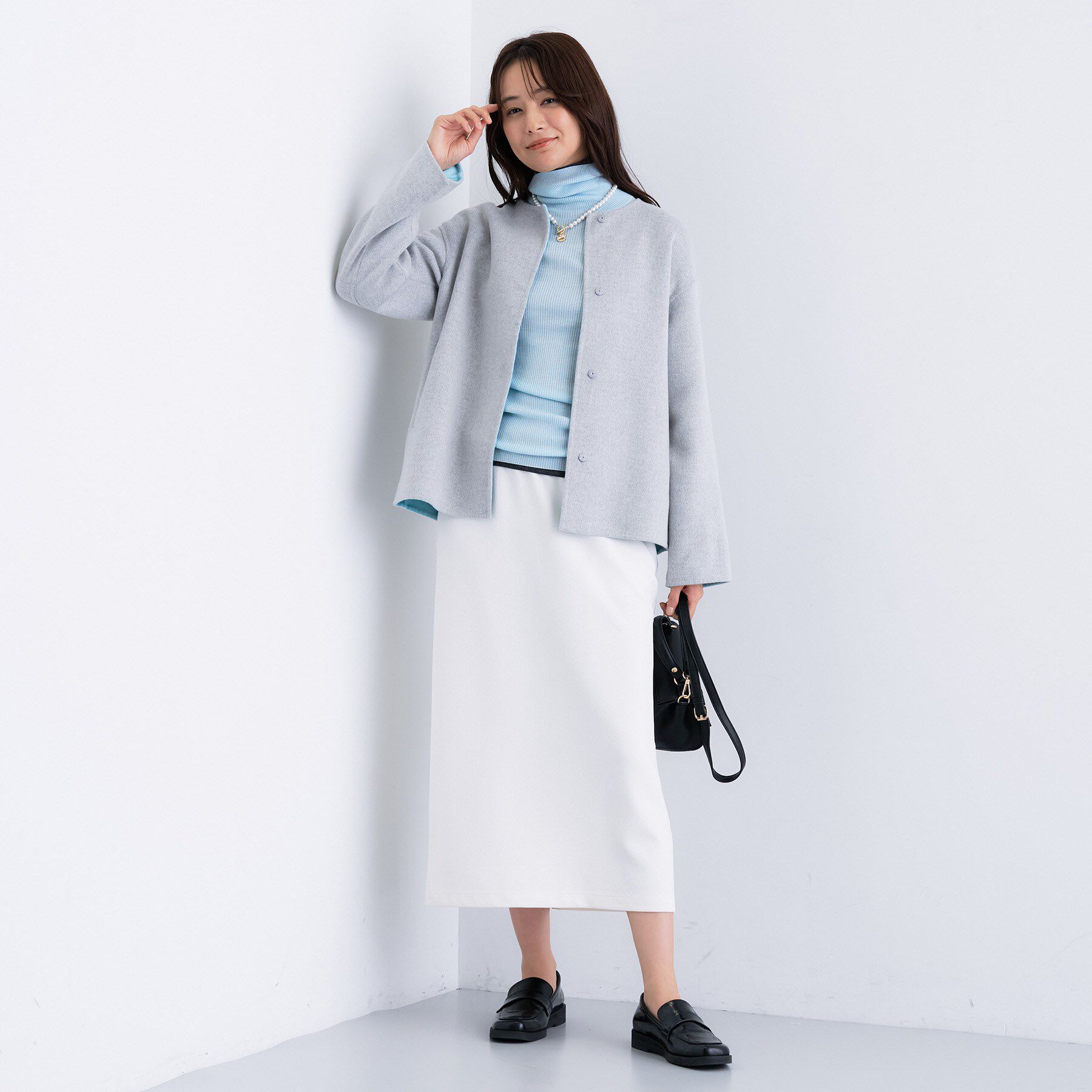 INDIVI「【洗える／毛玉になりにくい】エクストラファインウール リブタートルニット」|ニット・セーター|