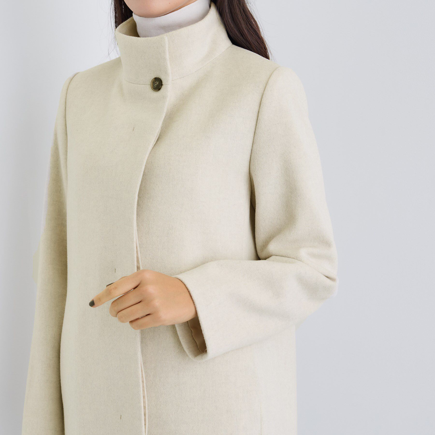 INDIVI「【名品コート／日本製】ウール100％スタンドカラーロングコート」|その他|