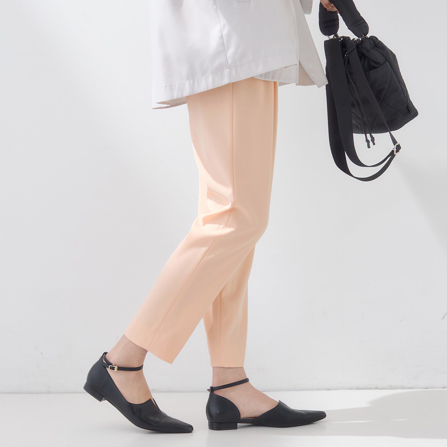 INDIVI「【褒められパンツ／高ストレッチ】タックテーパードパンツ」|その他|