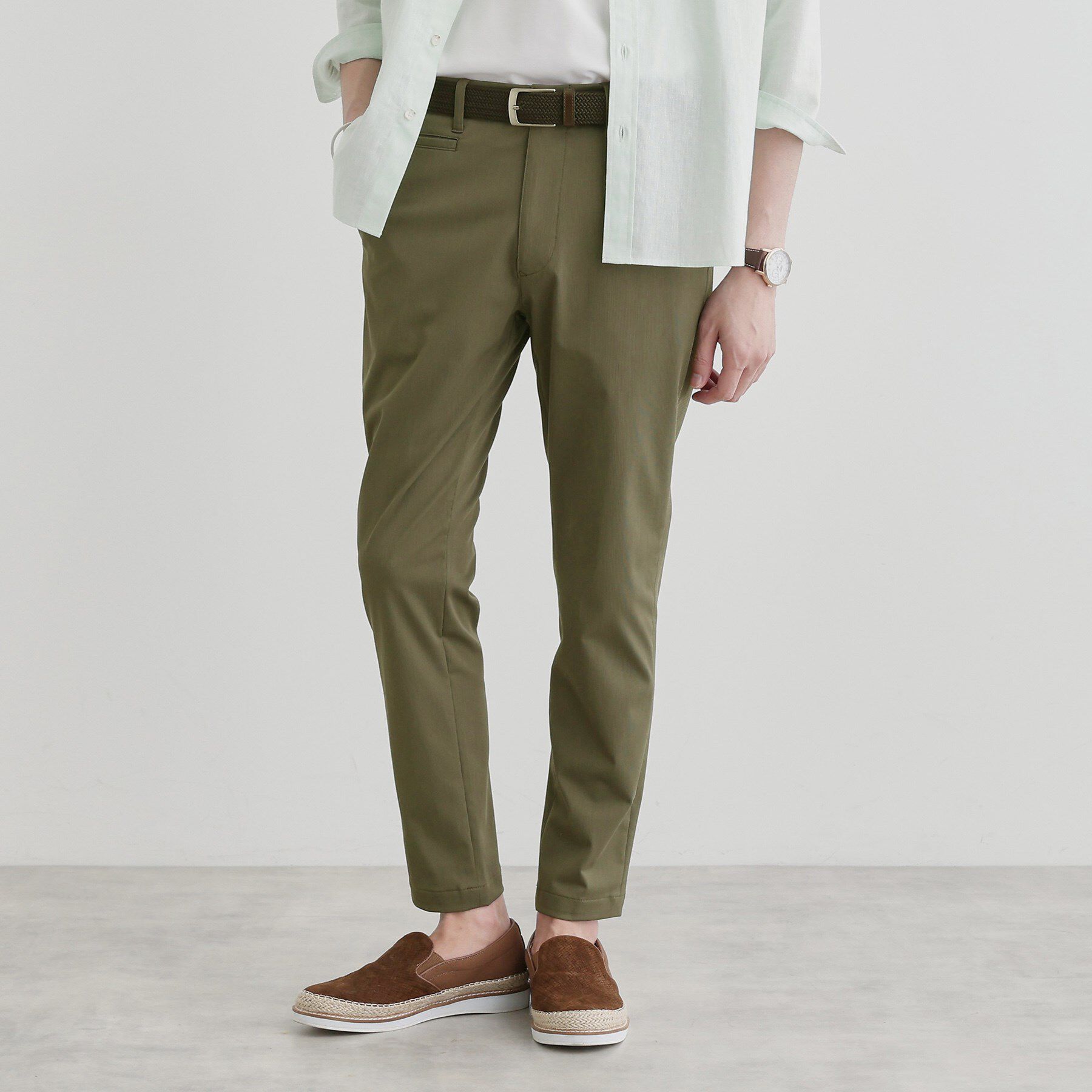 TAKEO KIKUCHI「【LIMITED】ワンダーシェイプ 360&deg;ストレッチ テーパードスキニーパンツ」|その他|カーキ(027)