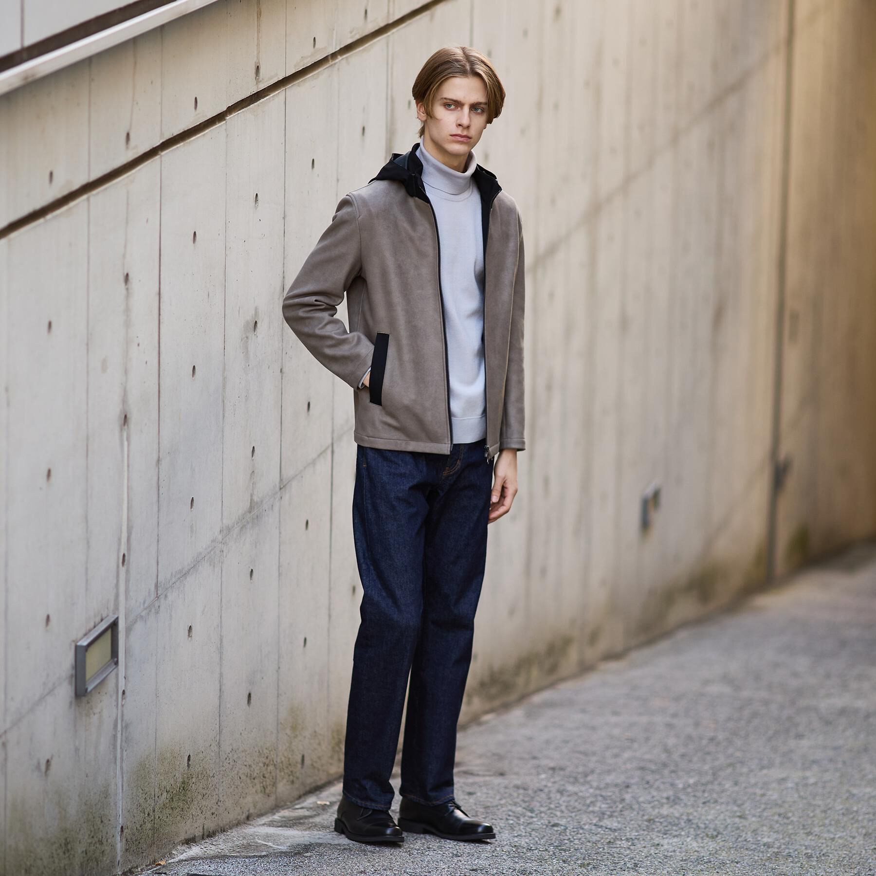 TAKEO KIKUCHI「【JUST ONE LAYER】ダウンファブリック ジップアップ フード ブルゾン」|ブルゾン・スタジャン|