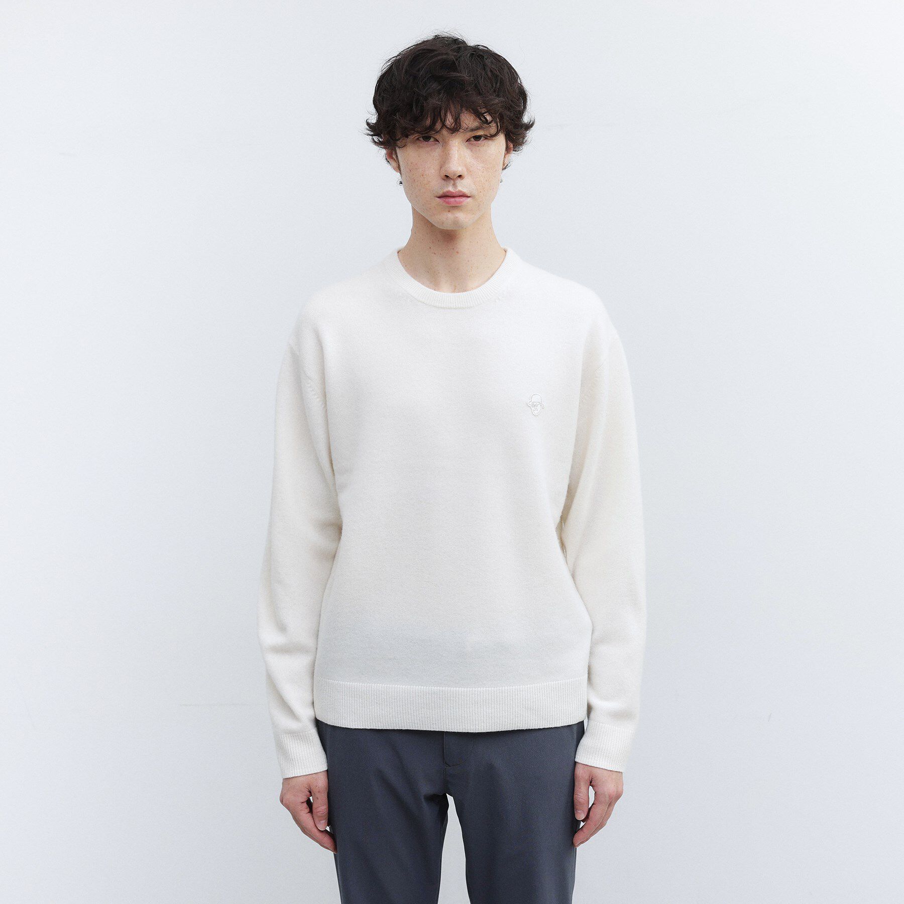 TAKEO KIKUCHI「【Air Palette Knit】ワンポイント カラーニット プルオーバー」|ニット・セーター|