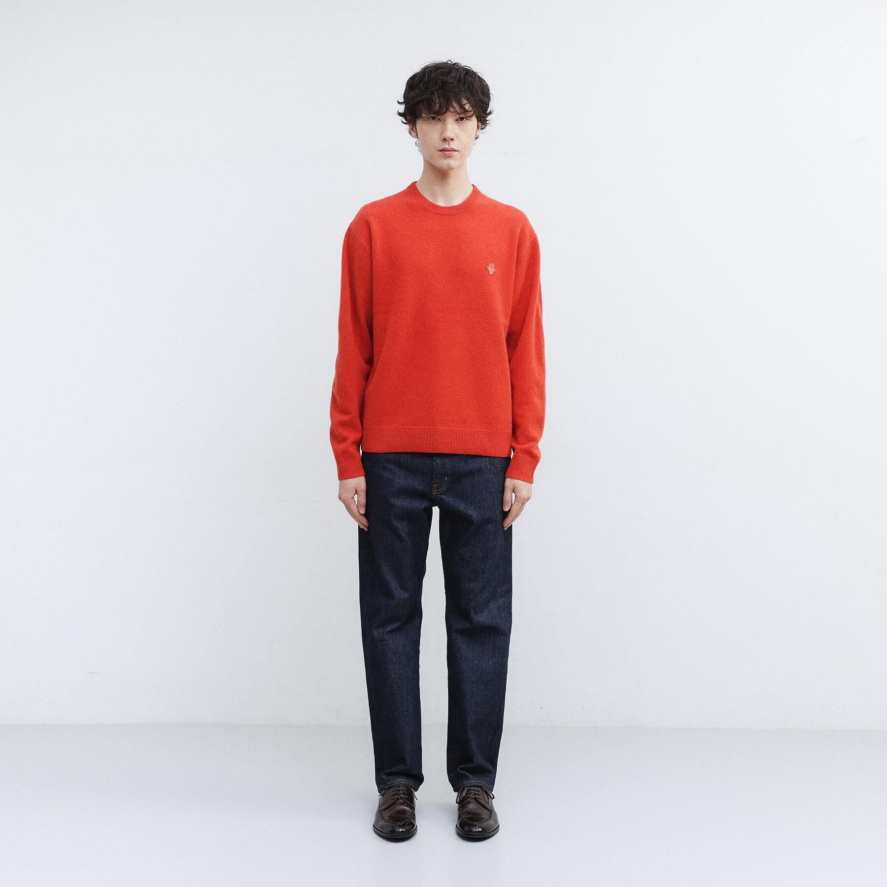 TAKEO KIKUCHI「【Air Palette Knit】ワンポイント カラーニット プルオーバー」|ニット・セーター|