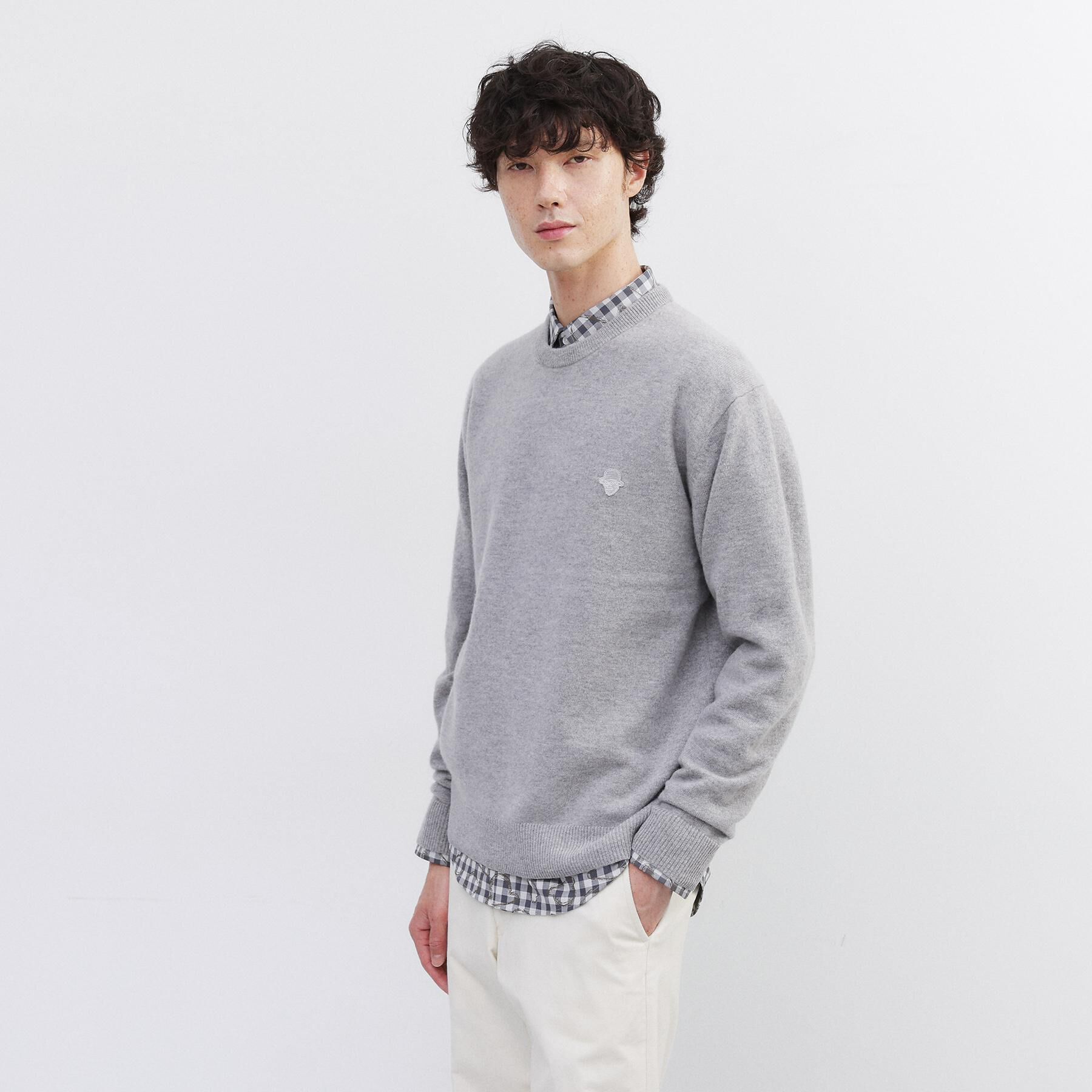 TAKEO KIKUCHI「【Air Palette Knit】ワンポイント カラーニット プルオーバー」|ニット・セーター|