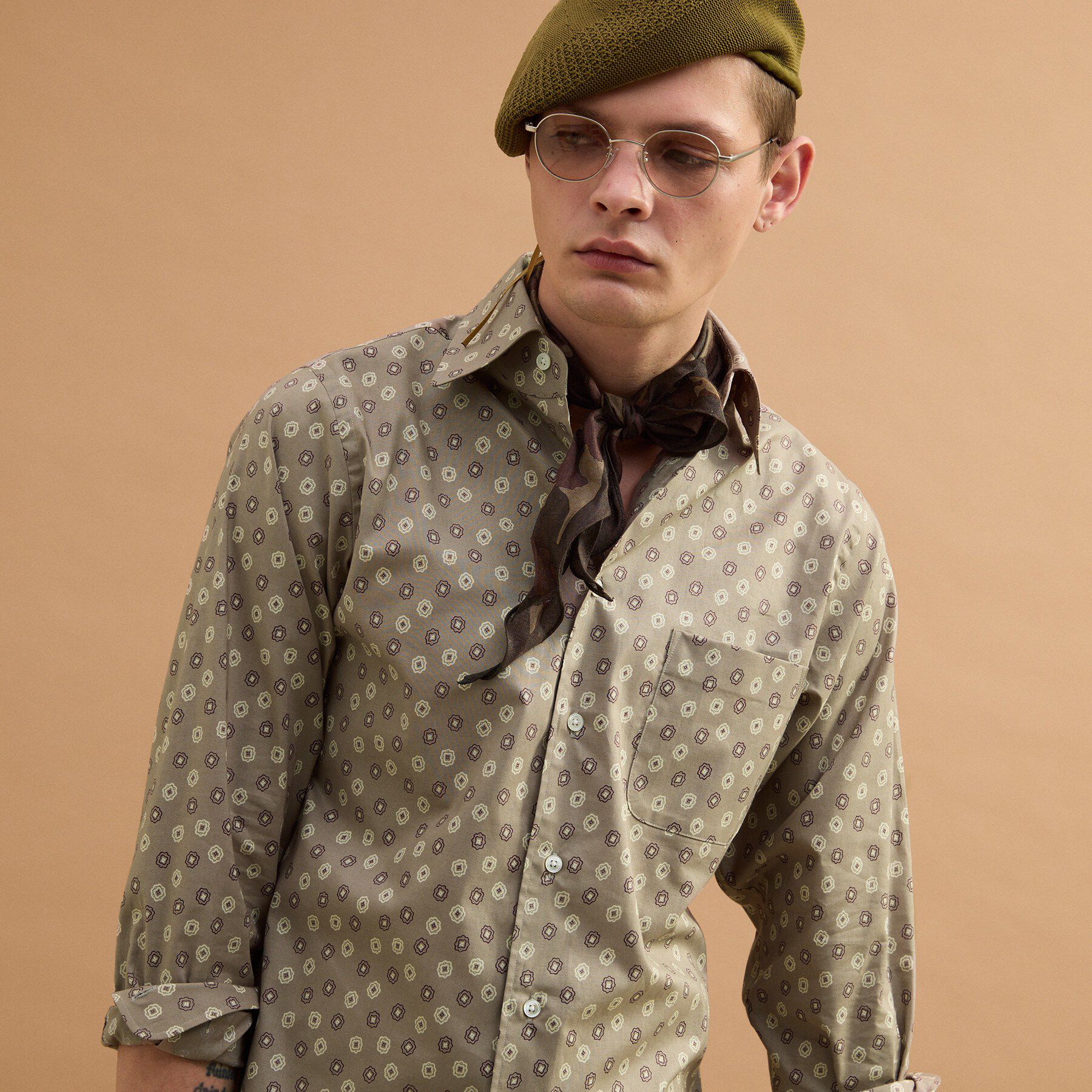 40CARATS&525「小紋プリントシャツ」|シャツ・ブラウス|