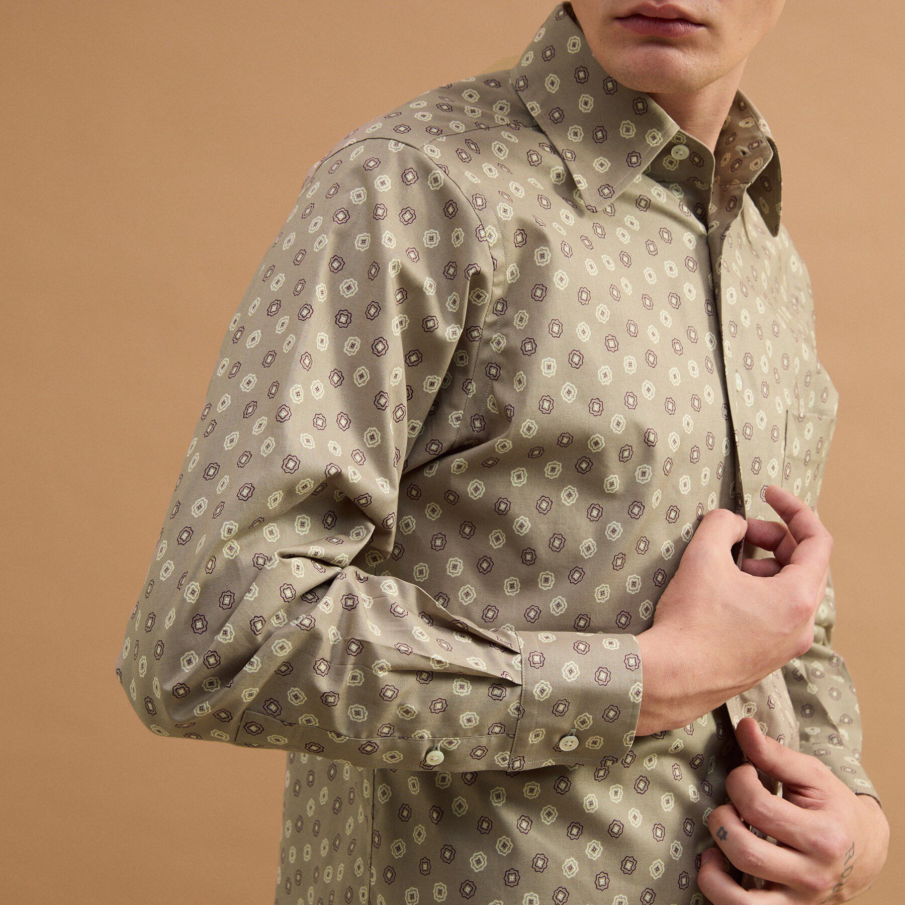 40CARATS&525「小紋プリントシャツ」|シャツ・ブラウス|